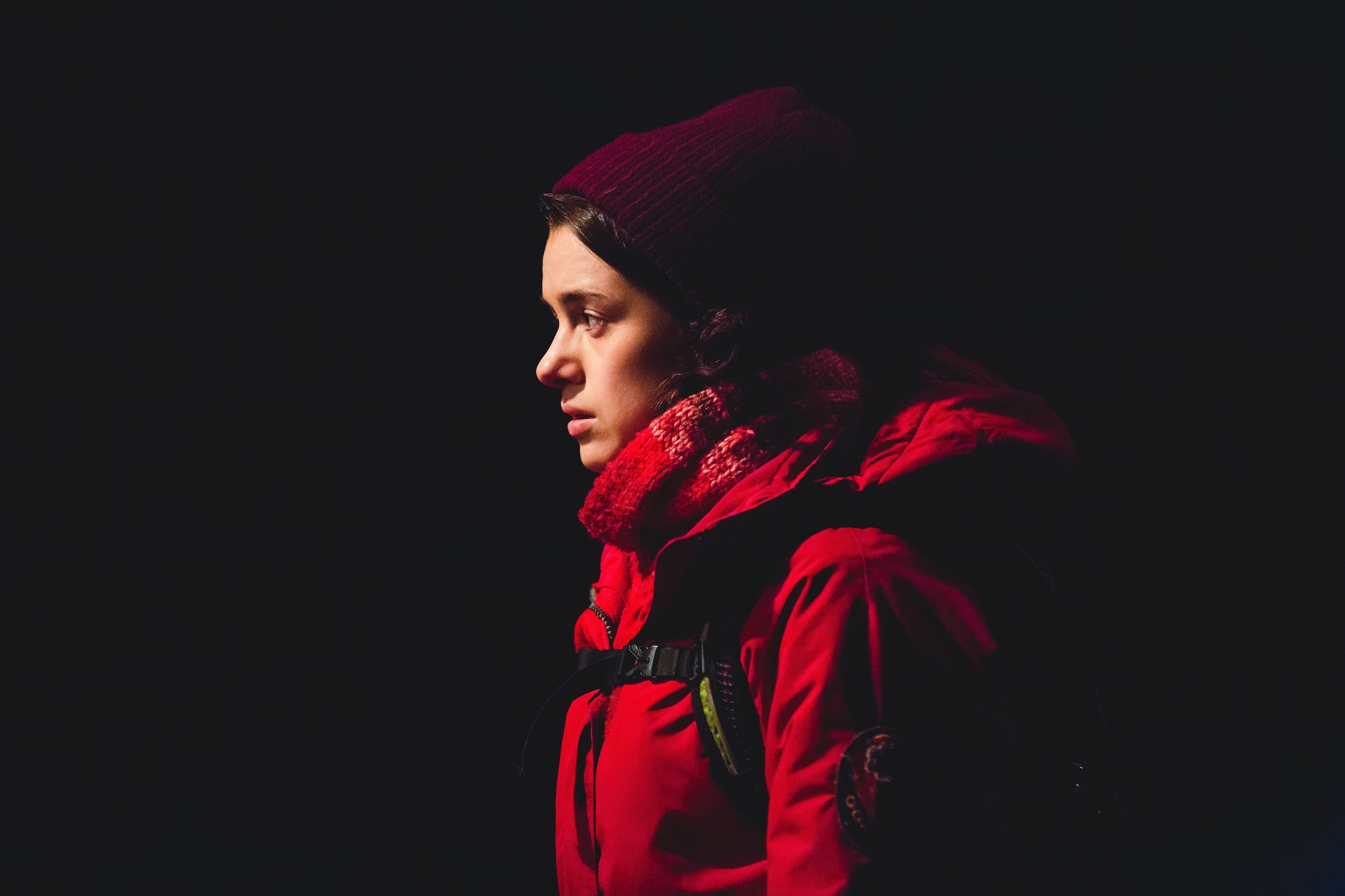 Beth (Rachel Redford), a legislatively embattled volunteer who’s helping those in The Jungle seek civil reparation. Photo courtesy of The Curran,