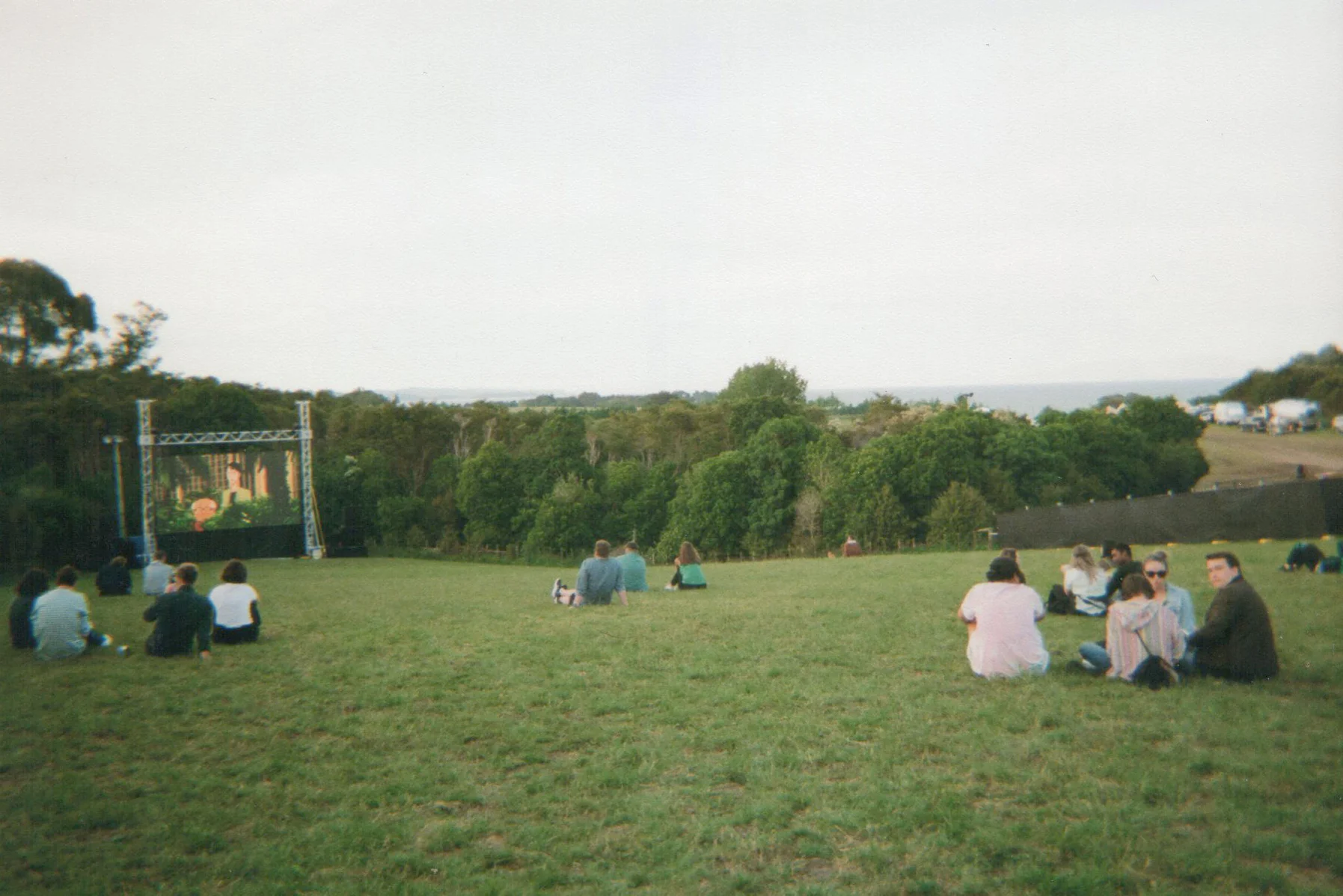 An open clearing where films by contributing artists played.