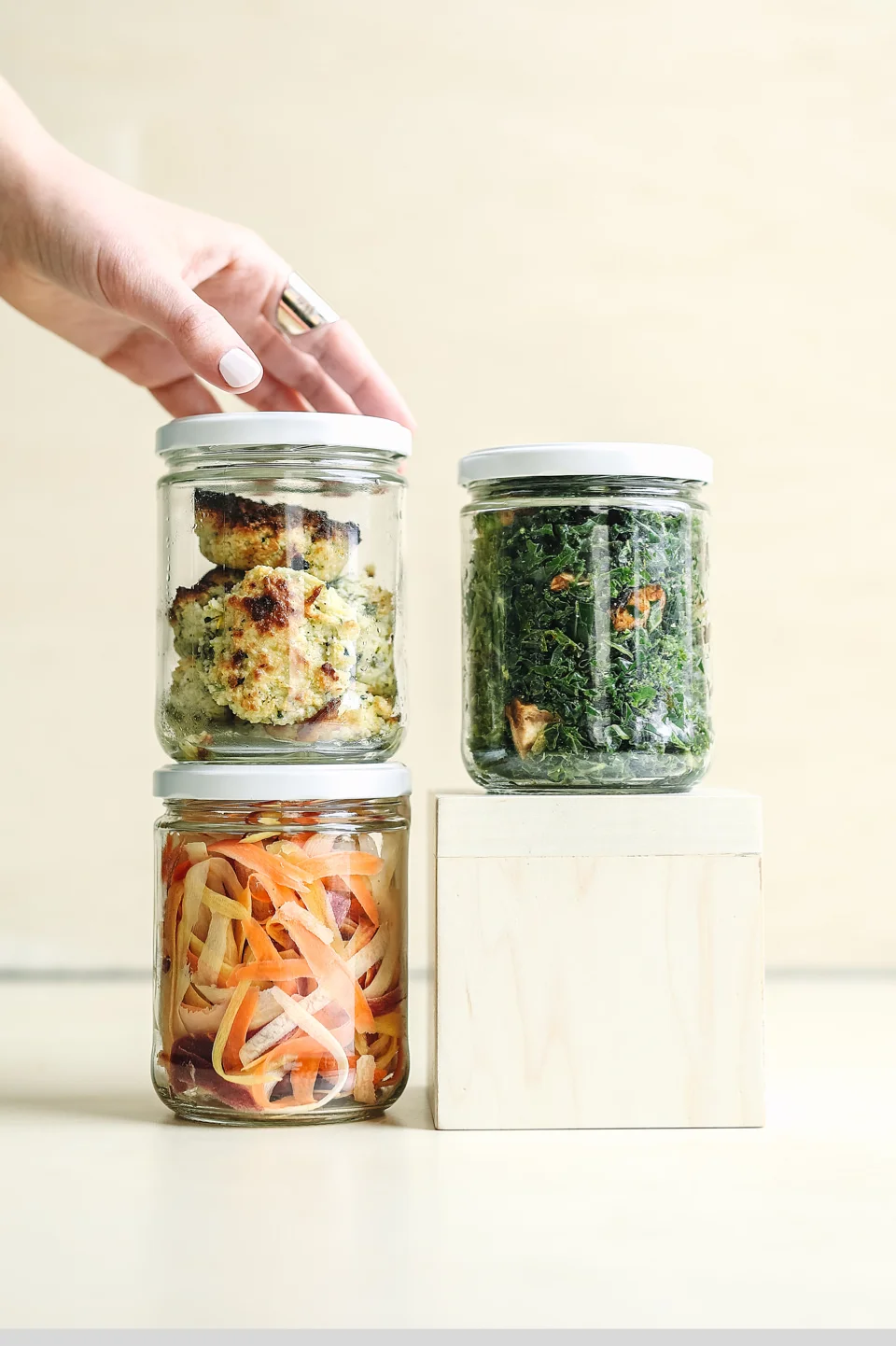 The food secured in their jars.