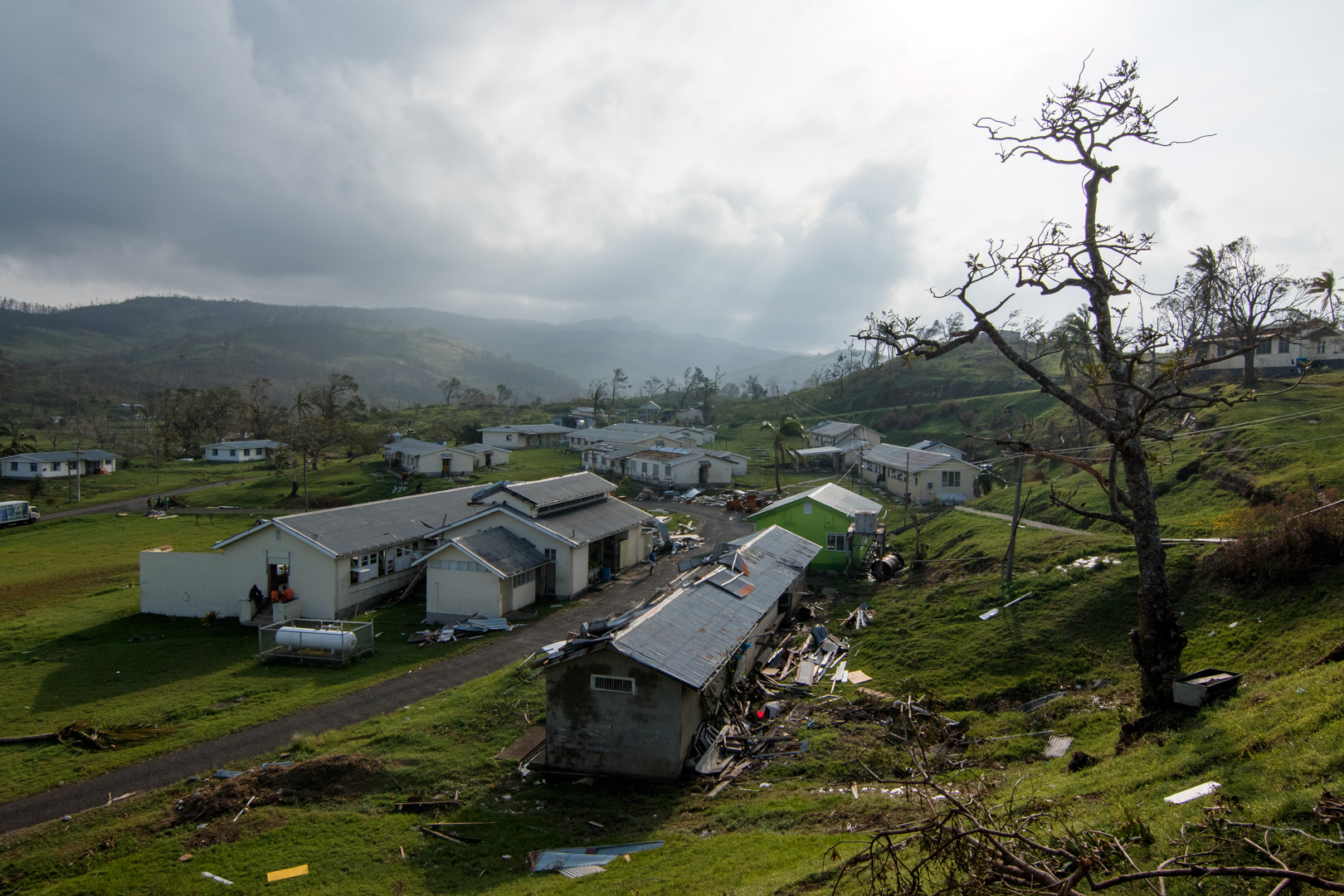  Damage done to the student dormitories of QVS boarding school in Tailevu, Fiji,&nbsp;after Cyclone Winston swept through the area on February 20, 2016. 
