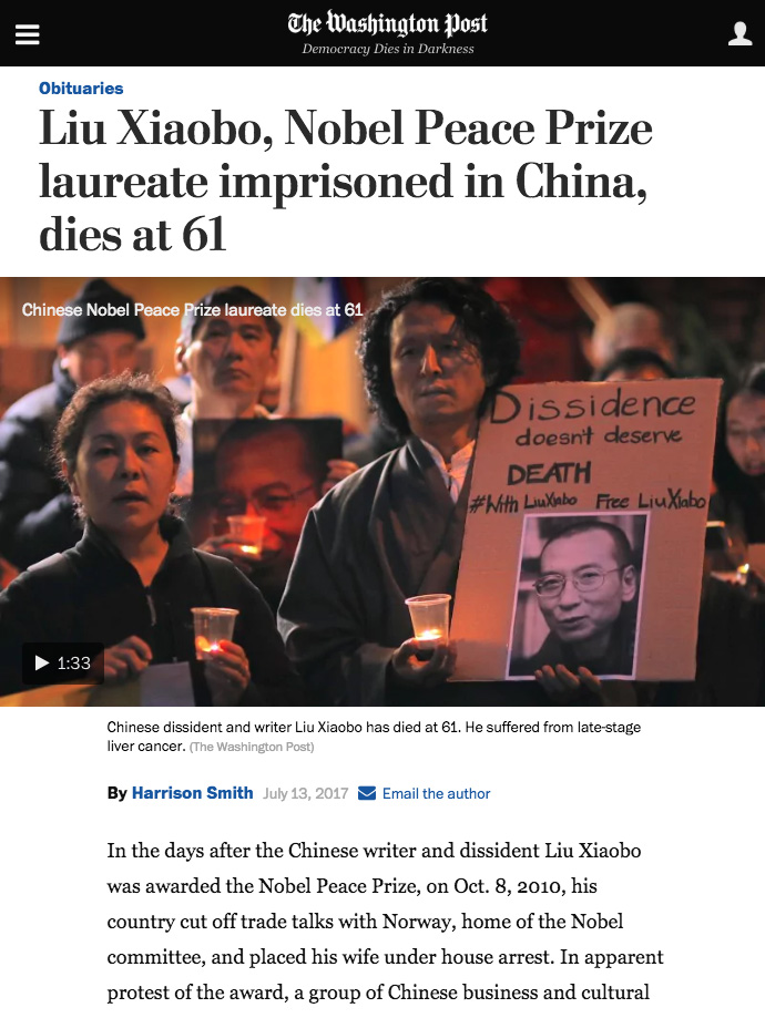 Chinas Nobel Peace Prize laureate Liu Xiaobo dies at 61   The Washington Post.jpg