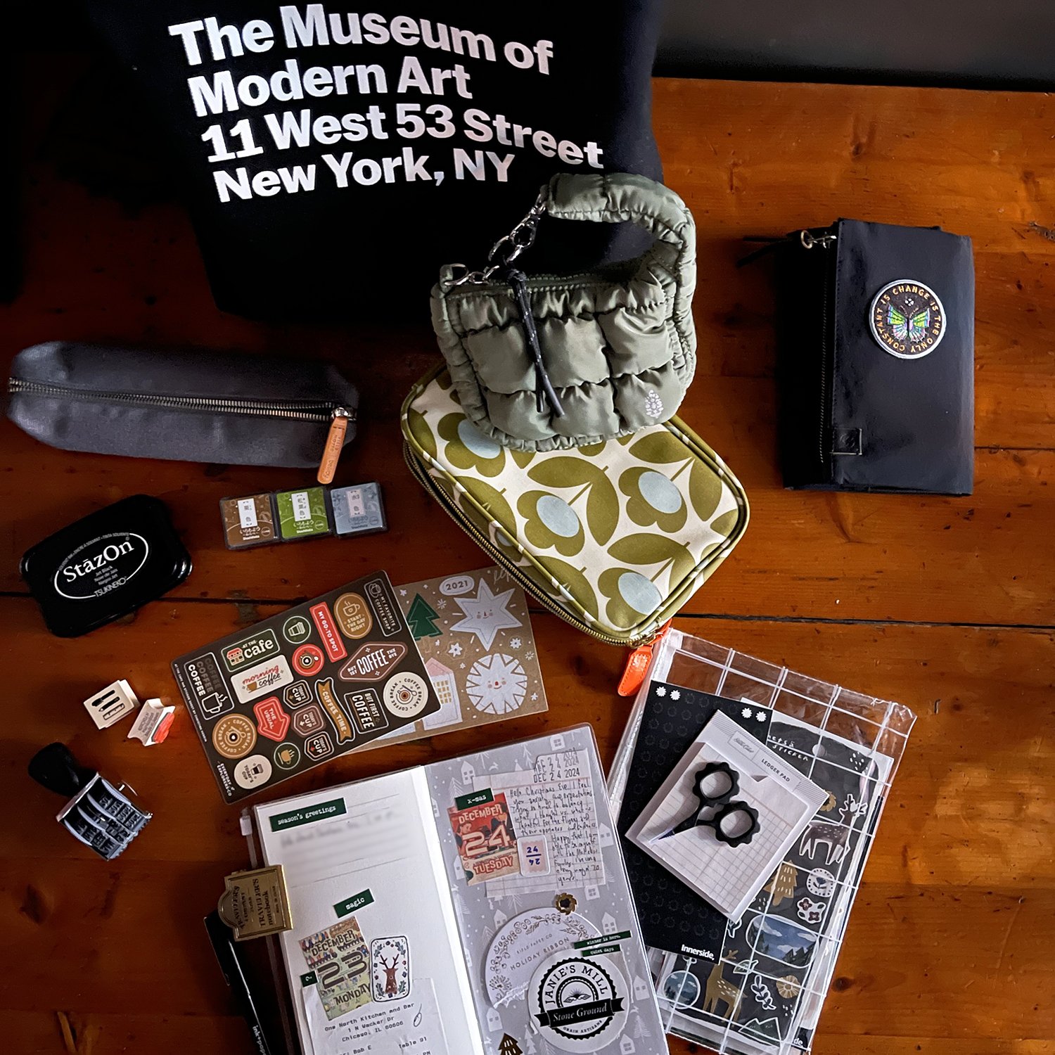 At the Warming Hut | Working on my December Junk Journal