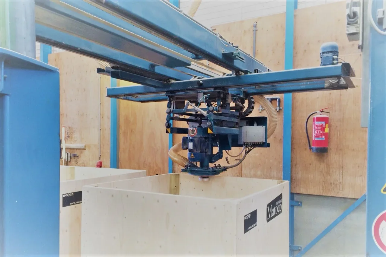 Automated Crate Chamfering Machine