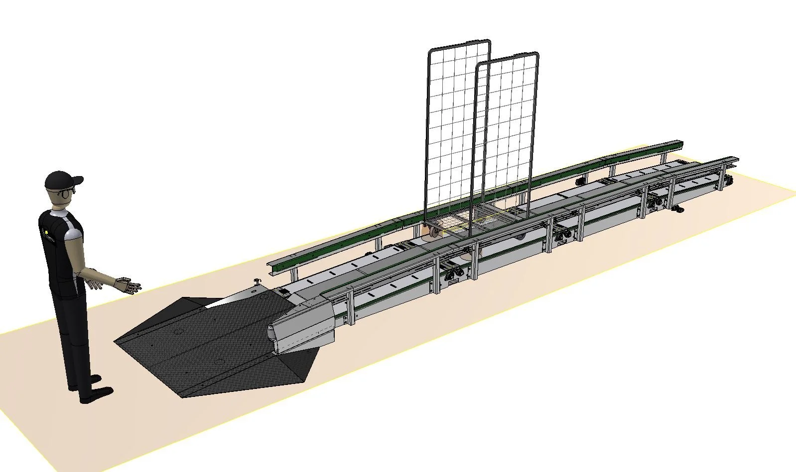 Roll Container Transfer Conveyor System