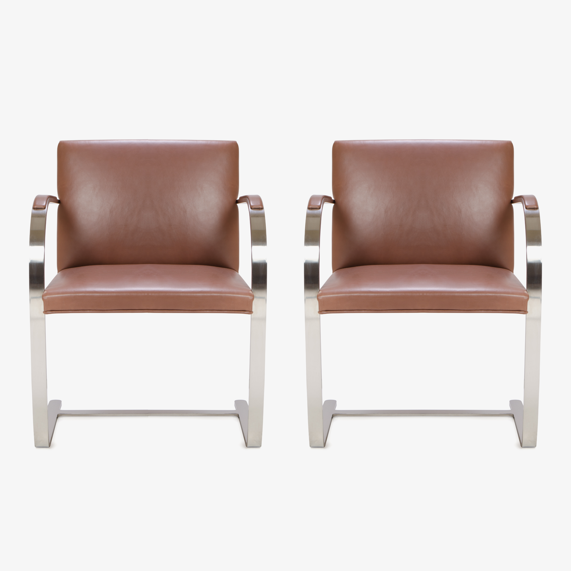 Knoll Brno Flat-Bar Chairs in Leather