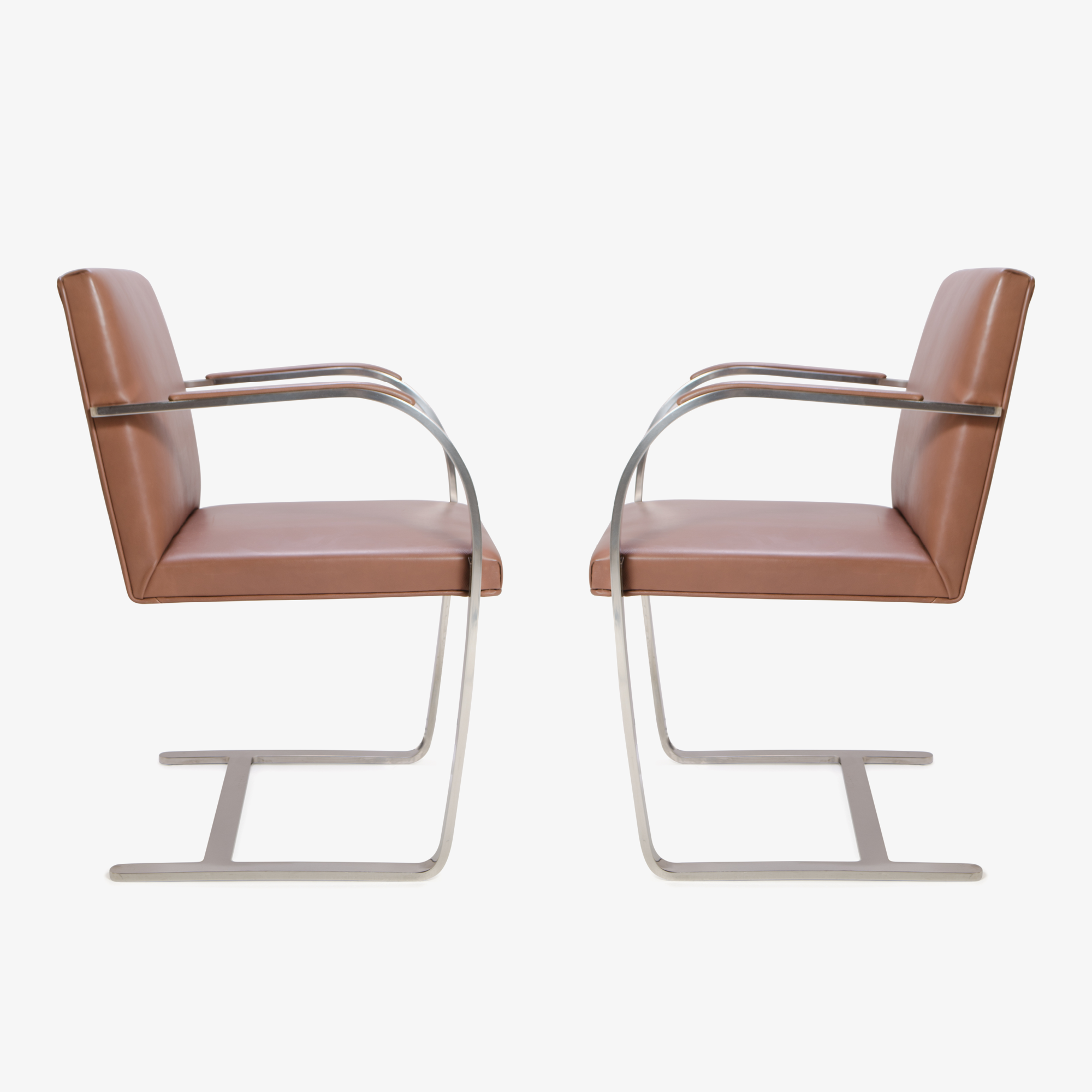 Knoll Brno Flat-Bar Chairs in Leather