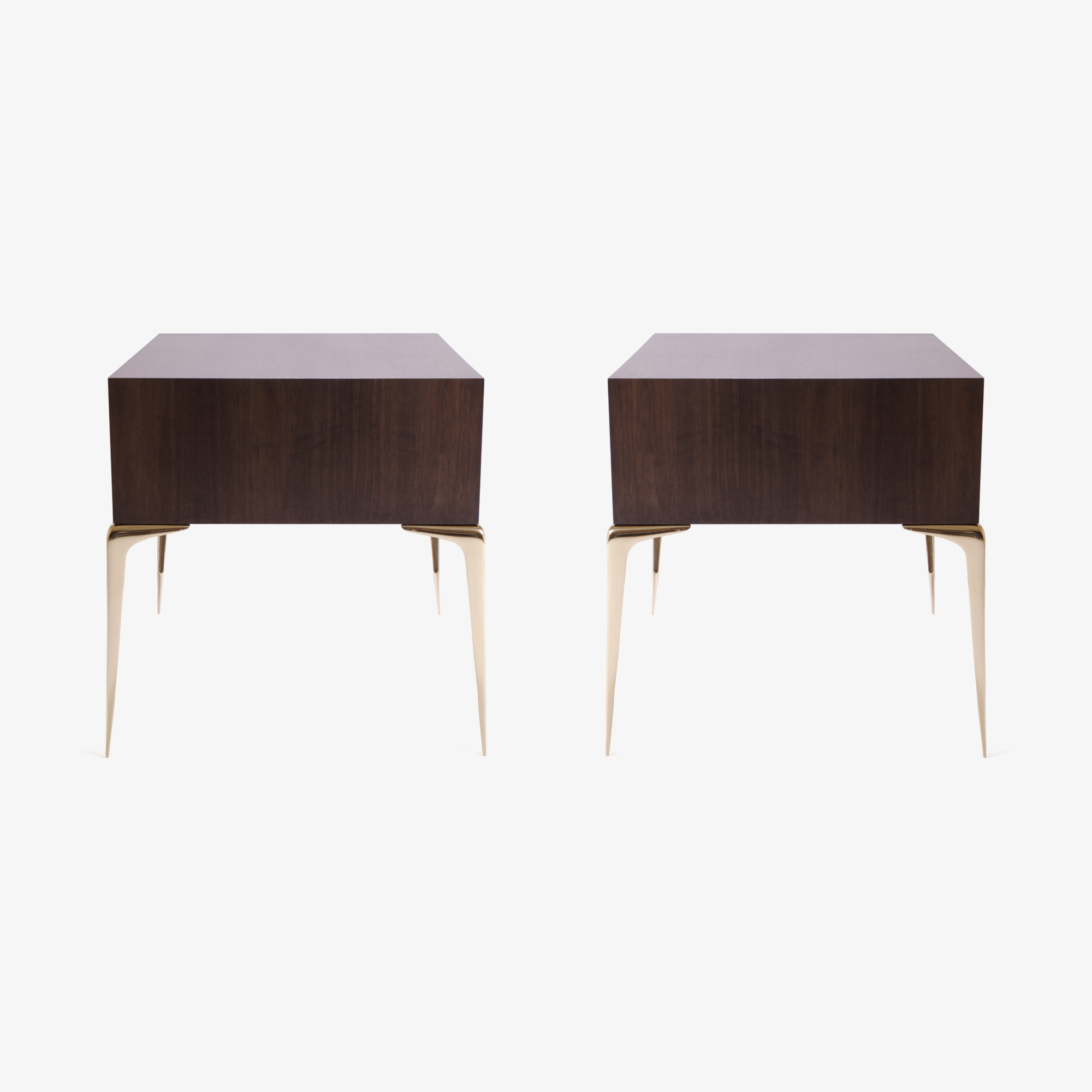 Montage Colette Brass Nightstands in Walnut