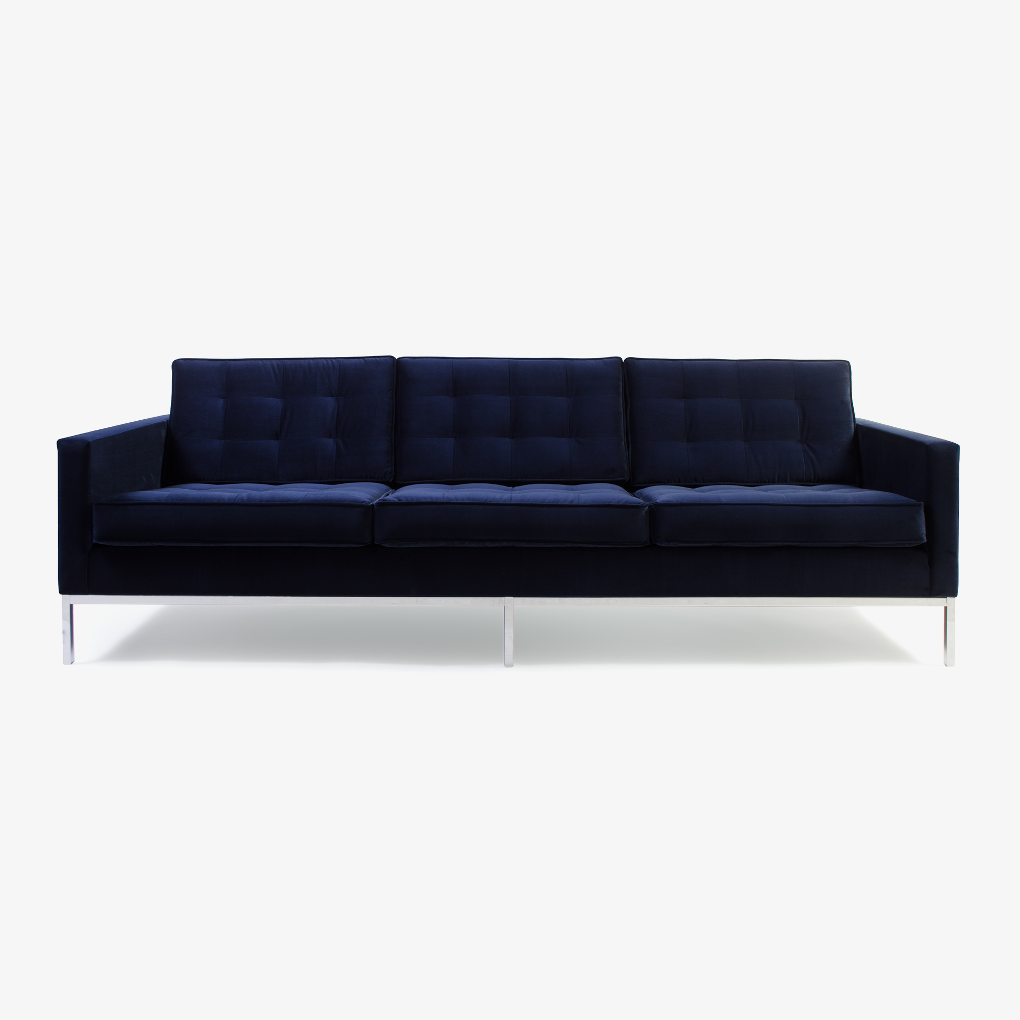 Florence Knoll Sofa in Navy Velvet