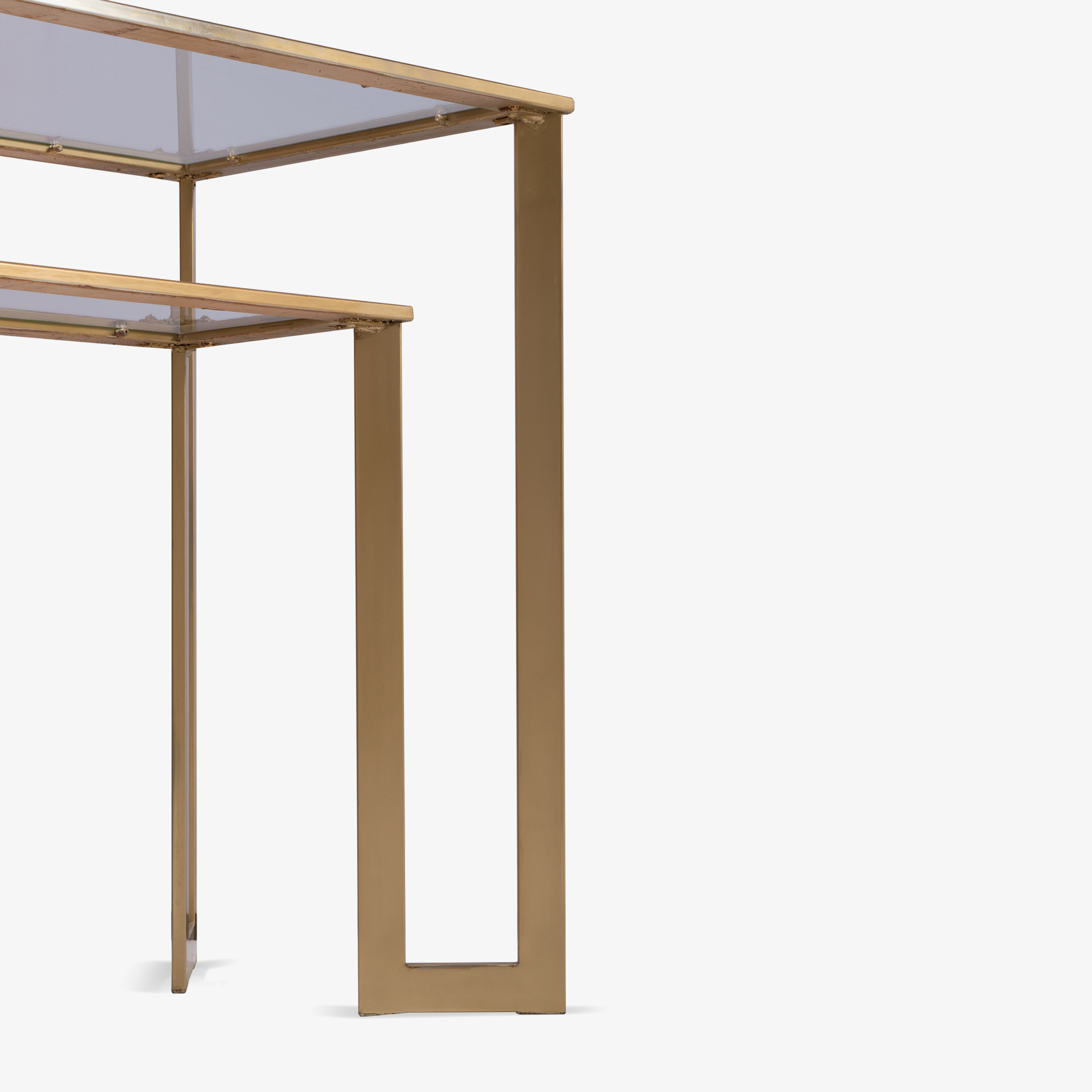 Gilt 2-Tier Geometric Console