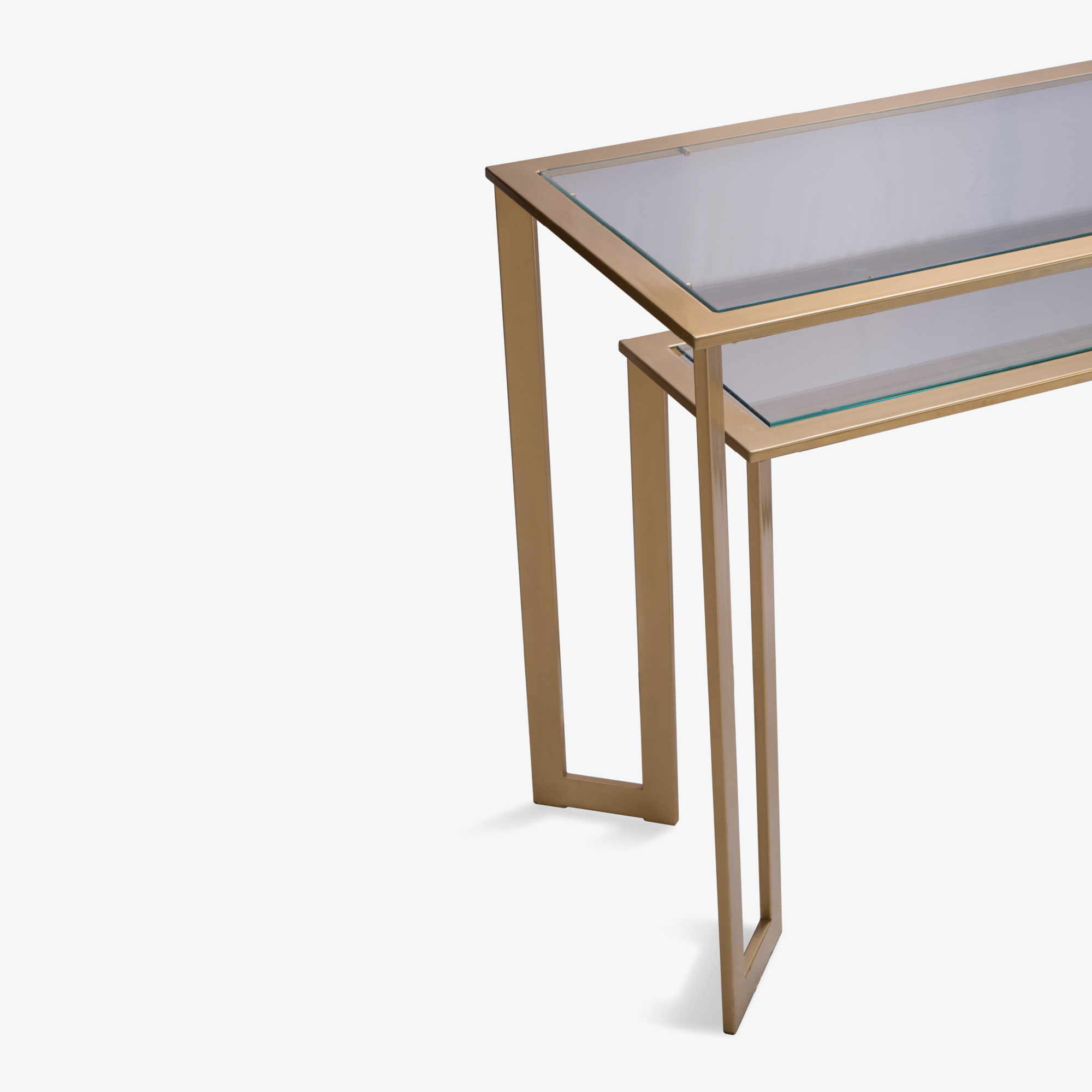 Gilt 2-Tier Geometric Console