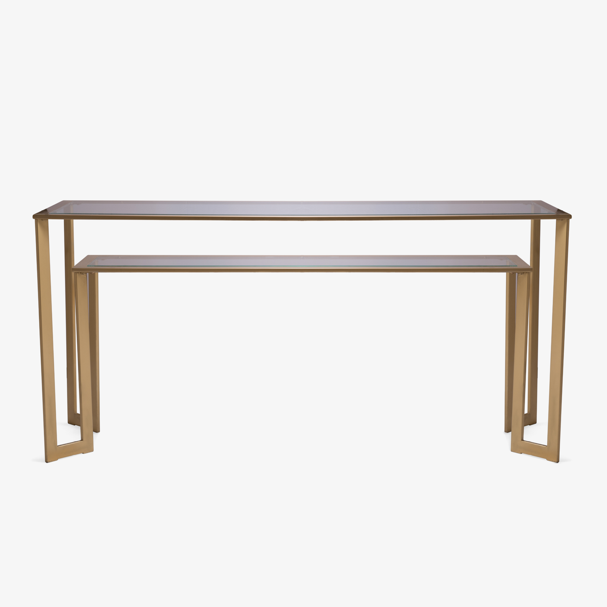 Gilt 2-Tier Geometric Console
