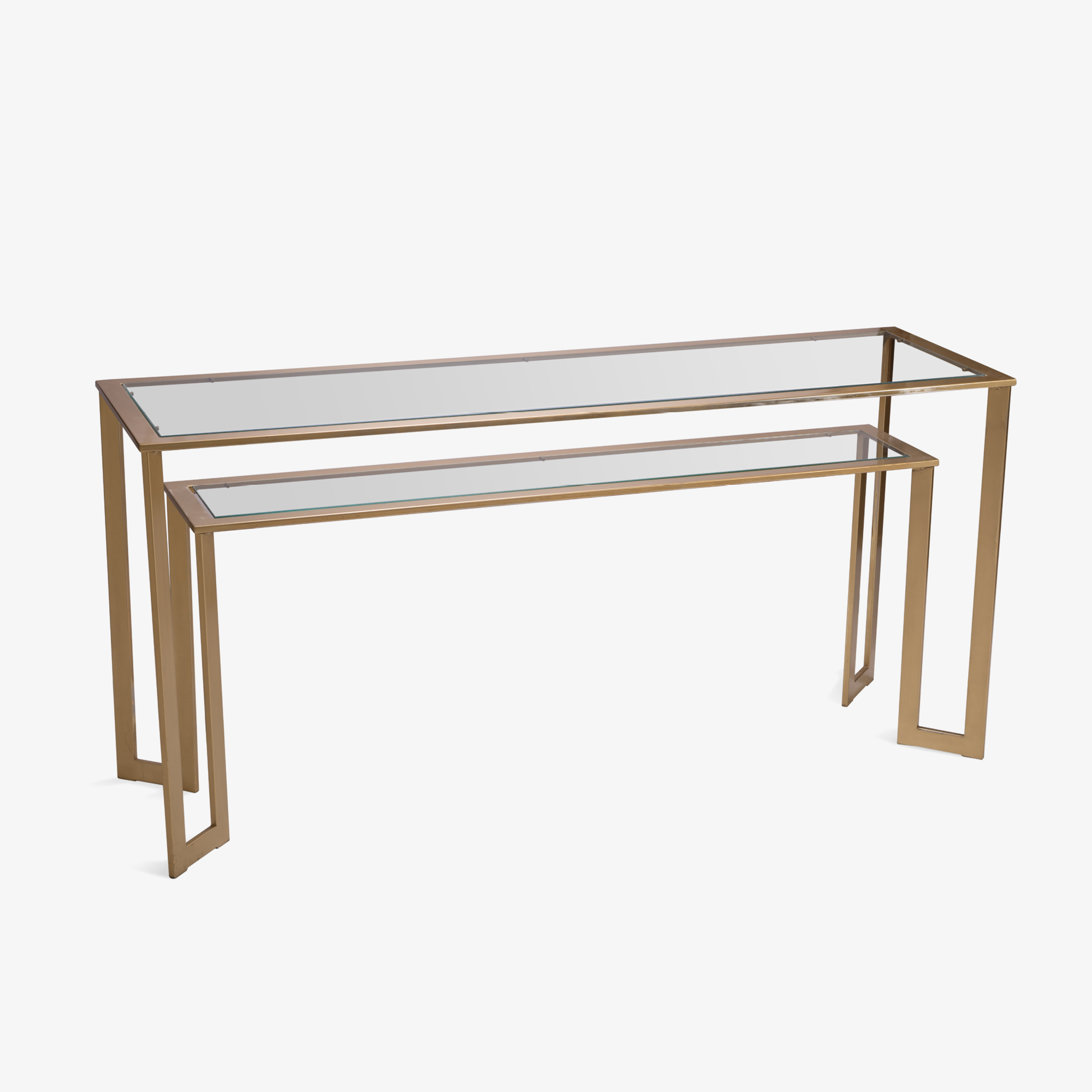 Gilt 2-Tier Geometric Console