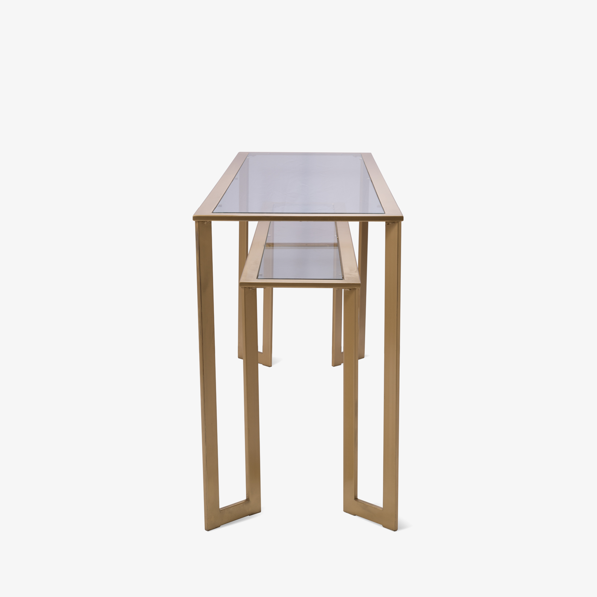 Gilt 2-Tier Geometric Console