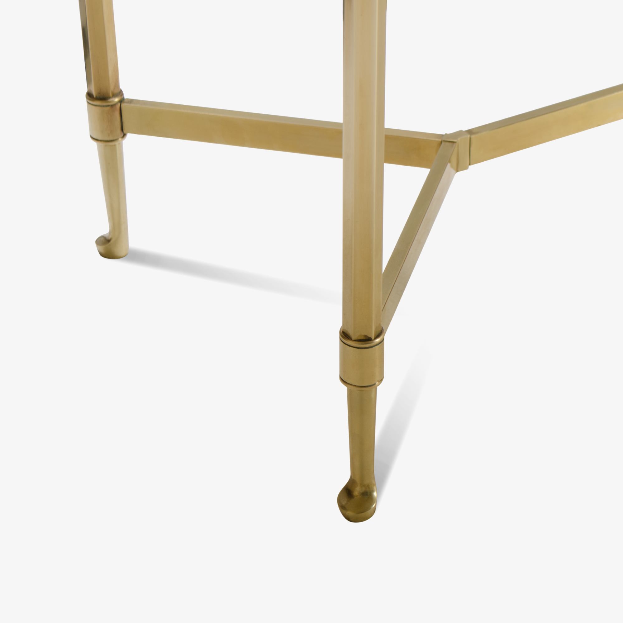 French Brass Console with Floating Smoked Glass