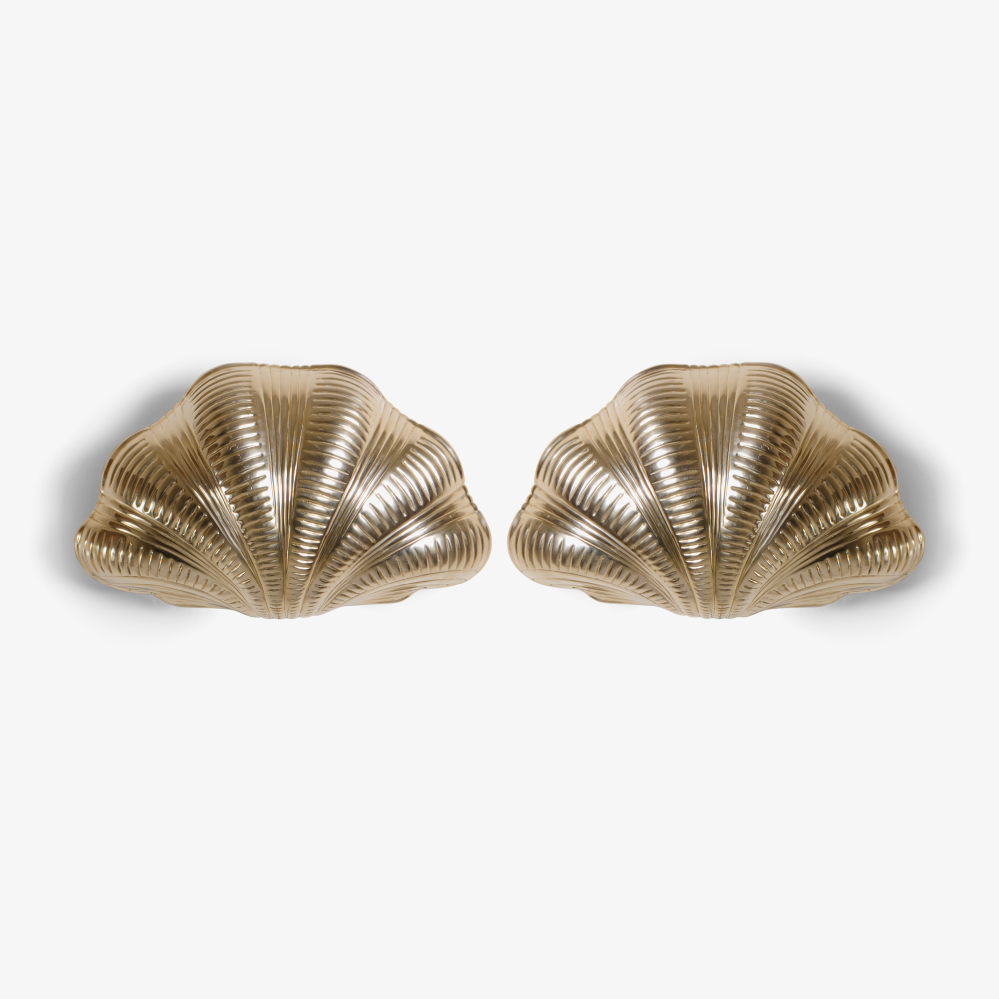 Italian Brass Scallop Design Sconces