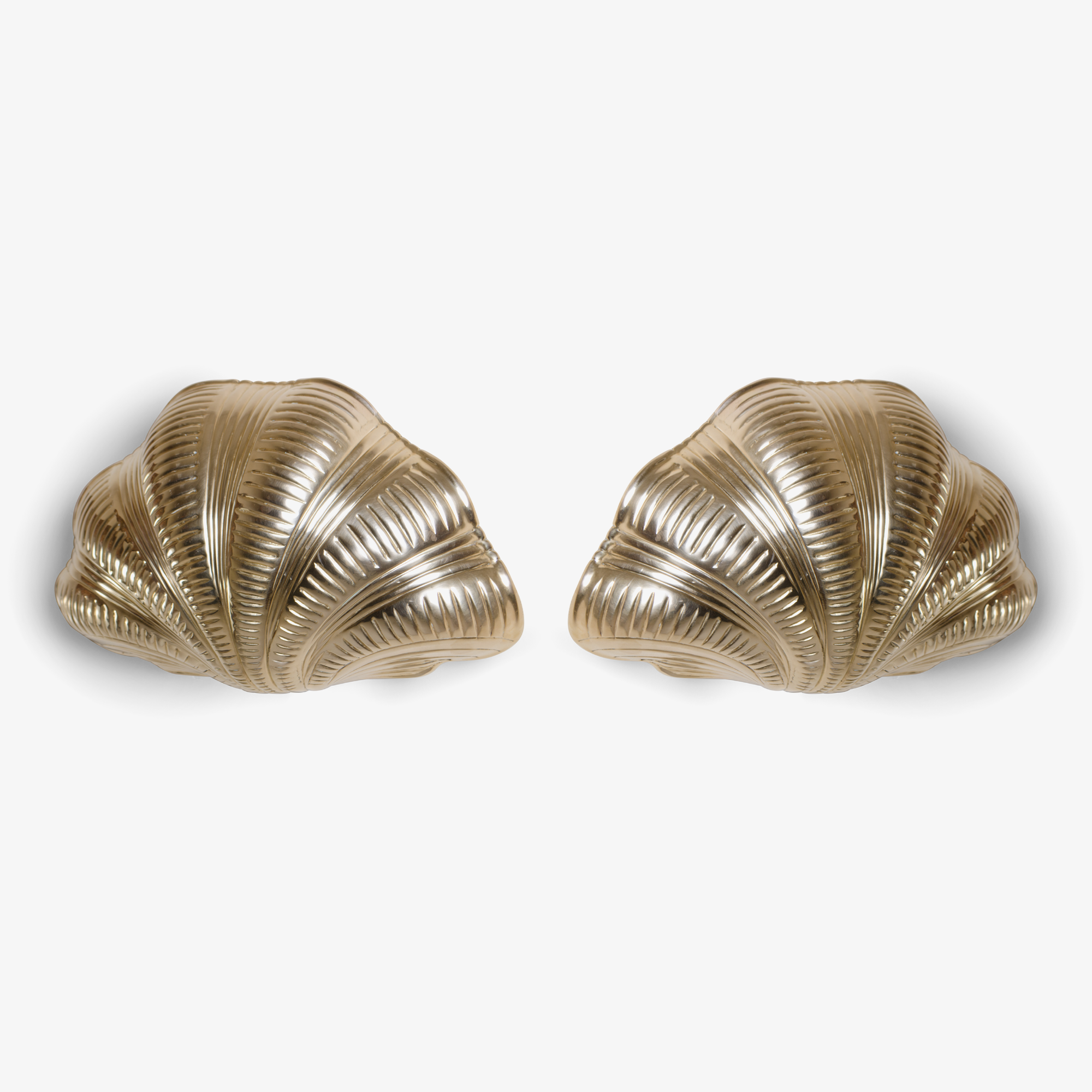 Italian Brass Scallop Design Sconces
