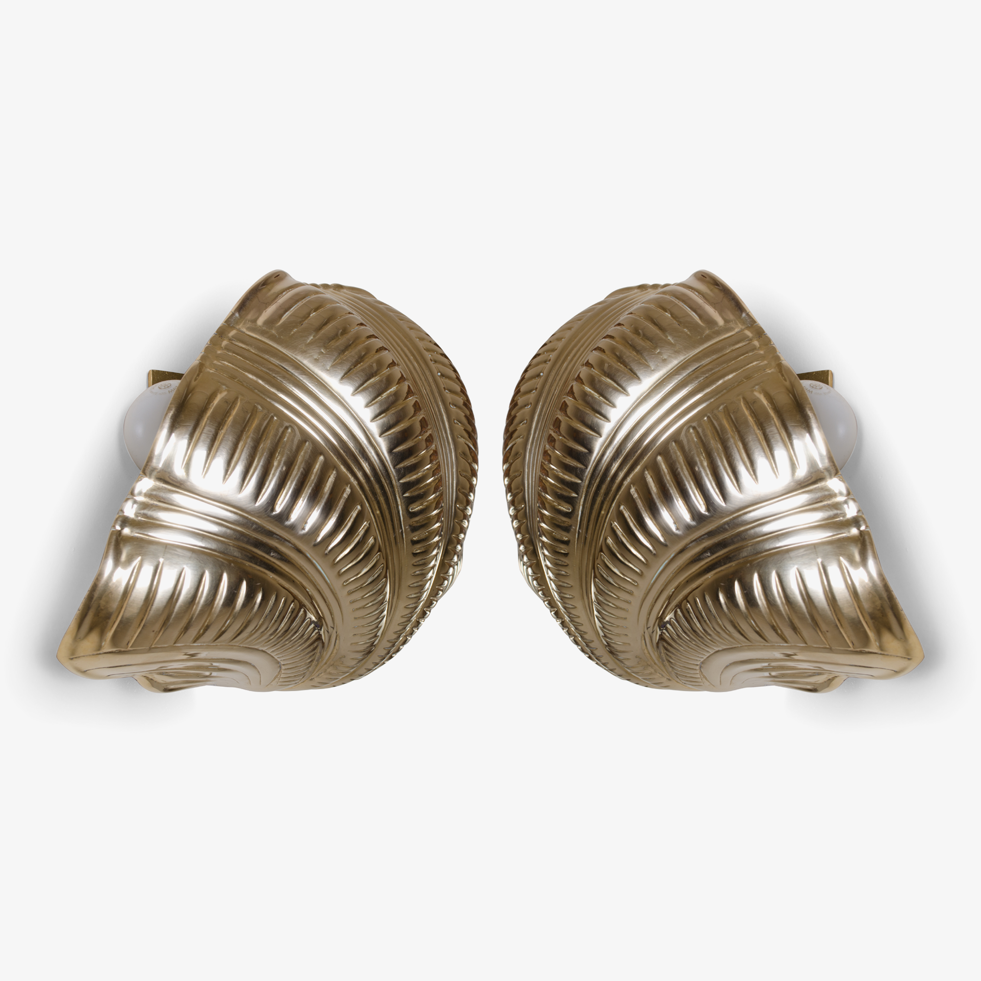 Italian Brass Scallop Design Sconces