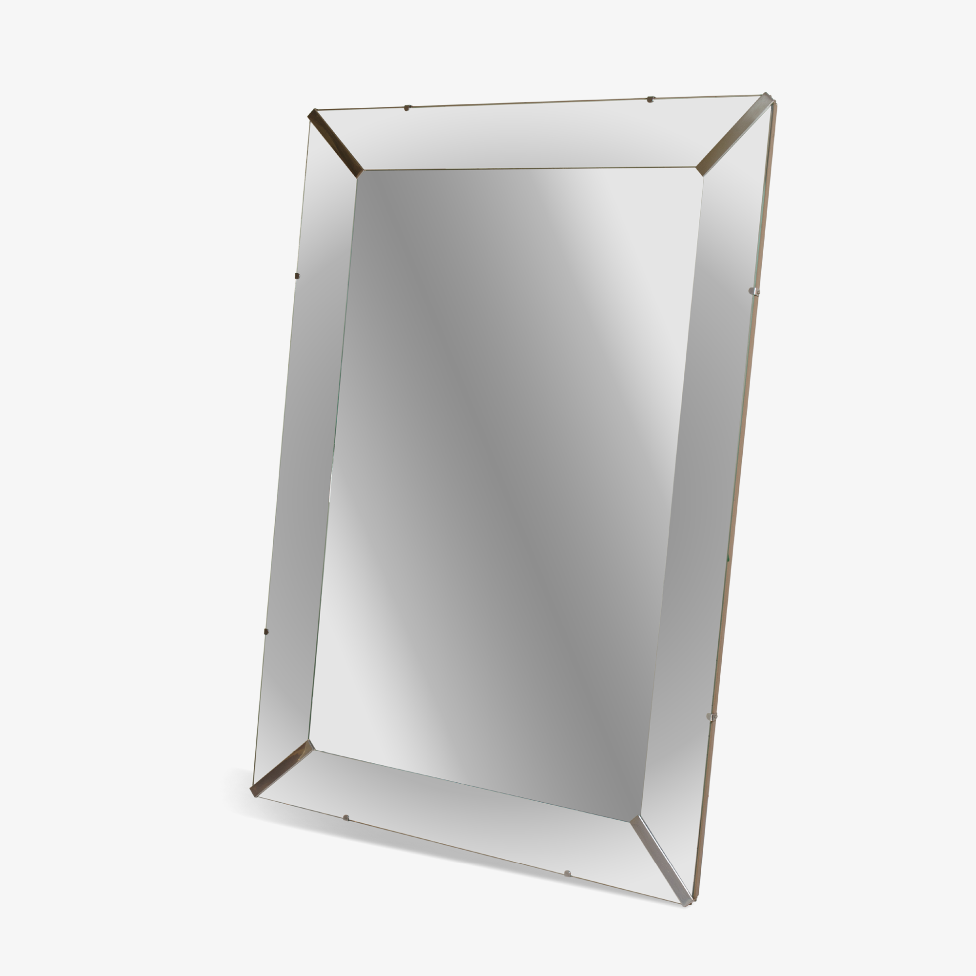Grand Beveled Mirror with Nickel Accents