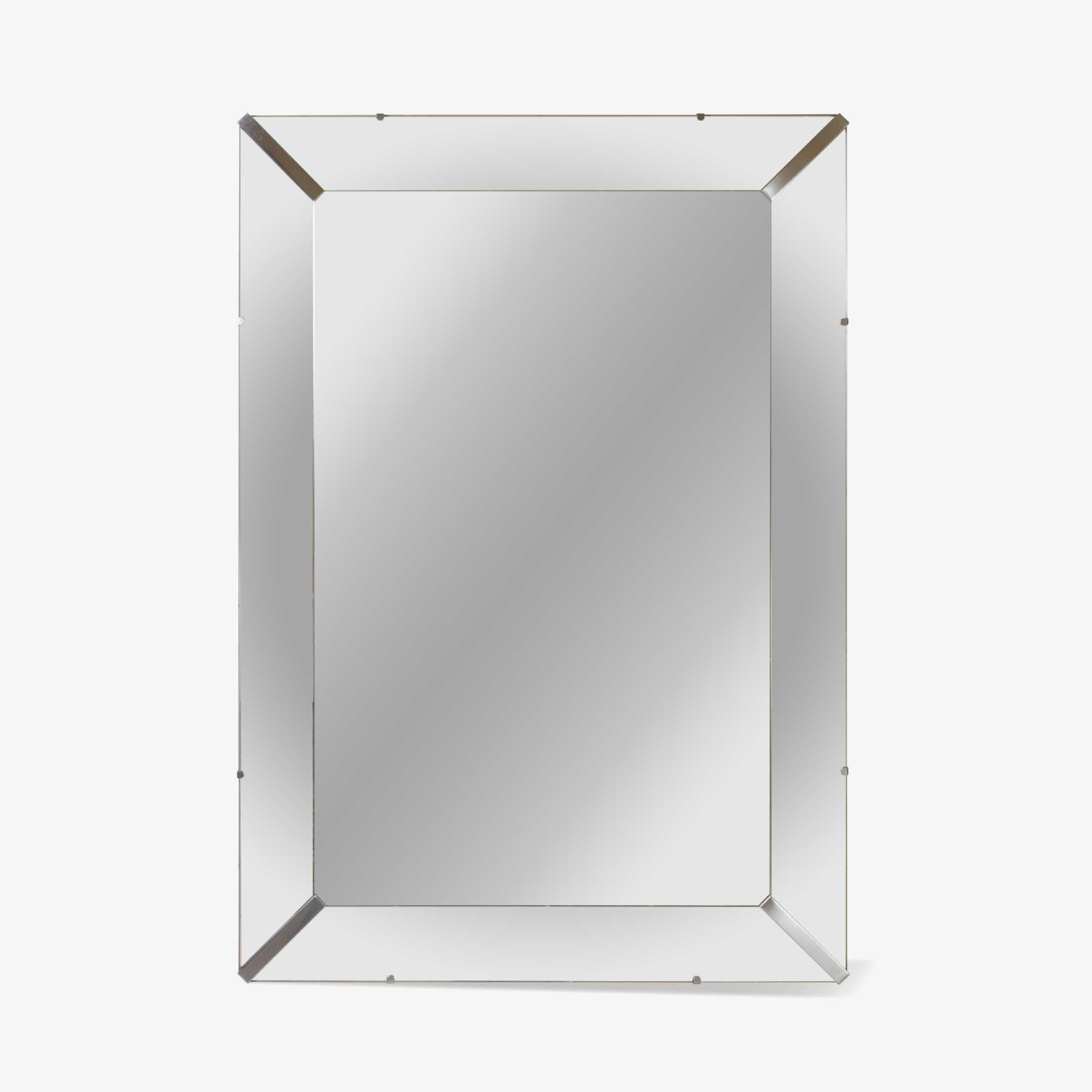 Grand Beveled Mirror with Nickel Accents