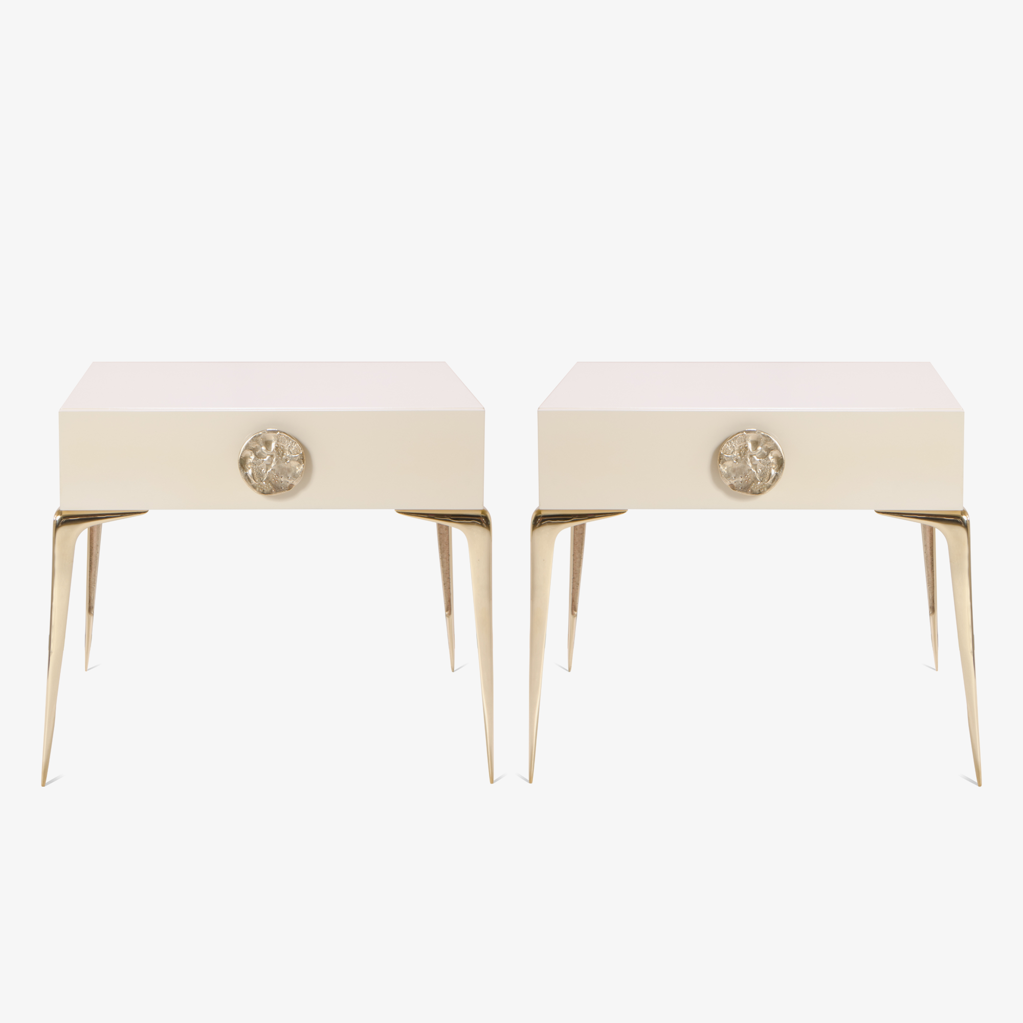 Montage Colette Petite Brass Nightstands in Lacquer