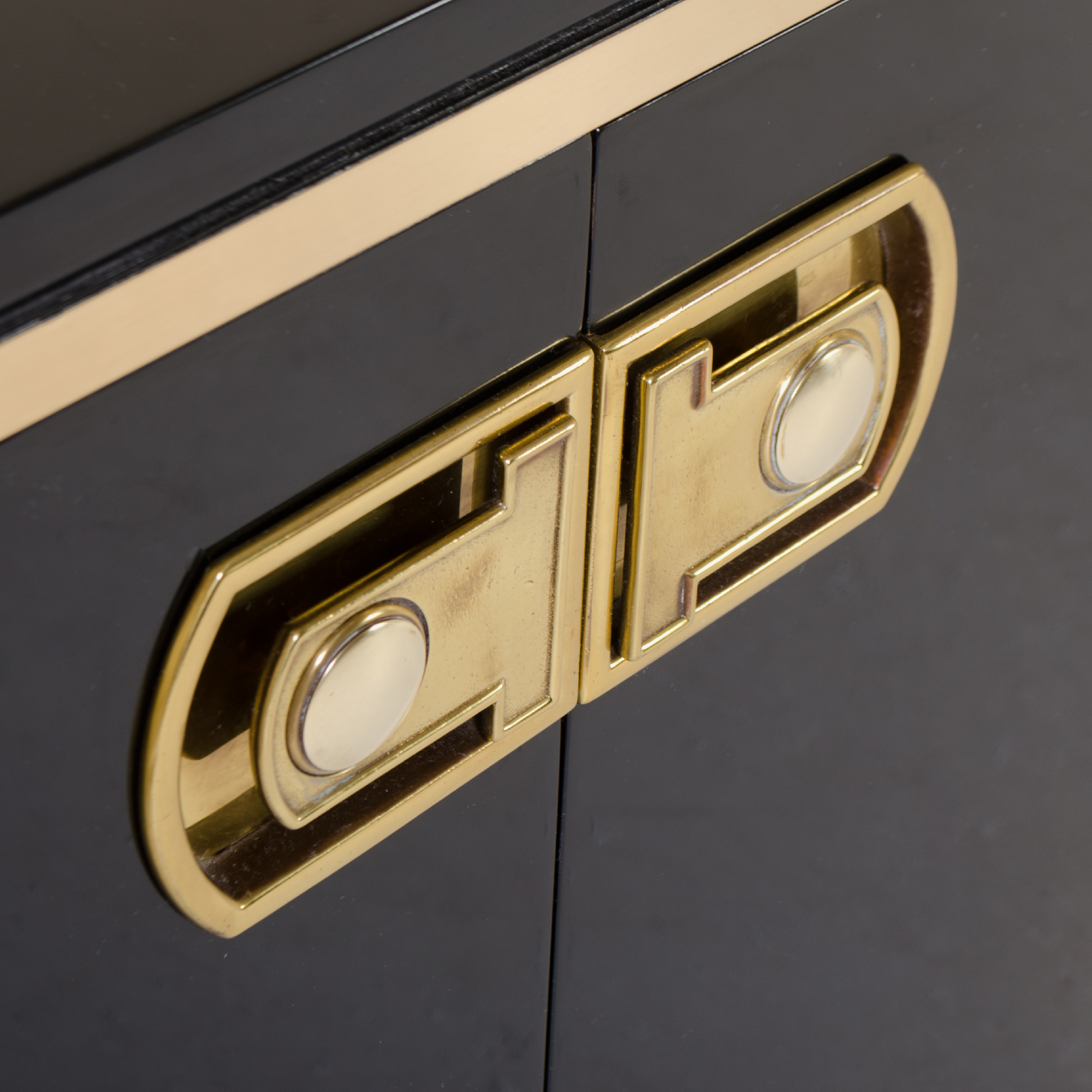 Mastercraft Lacquer & Brass Credenza