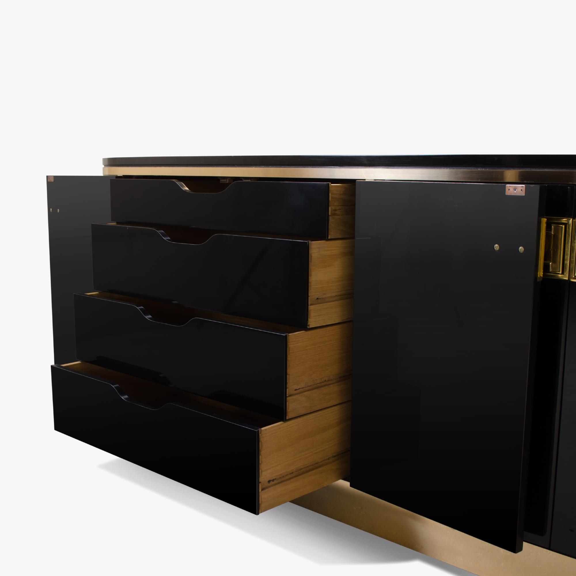Mastercraft Lacquer & Brass Credenza