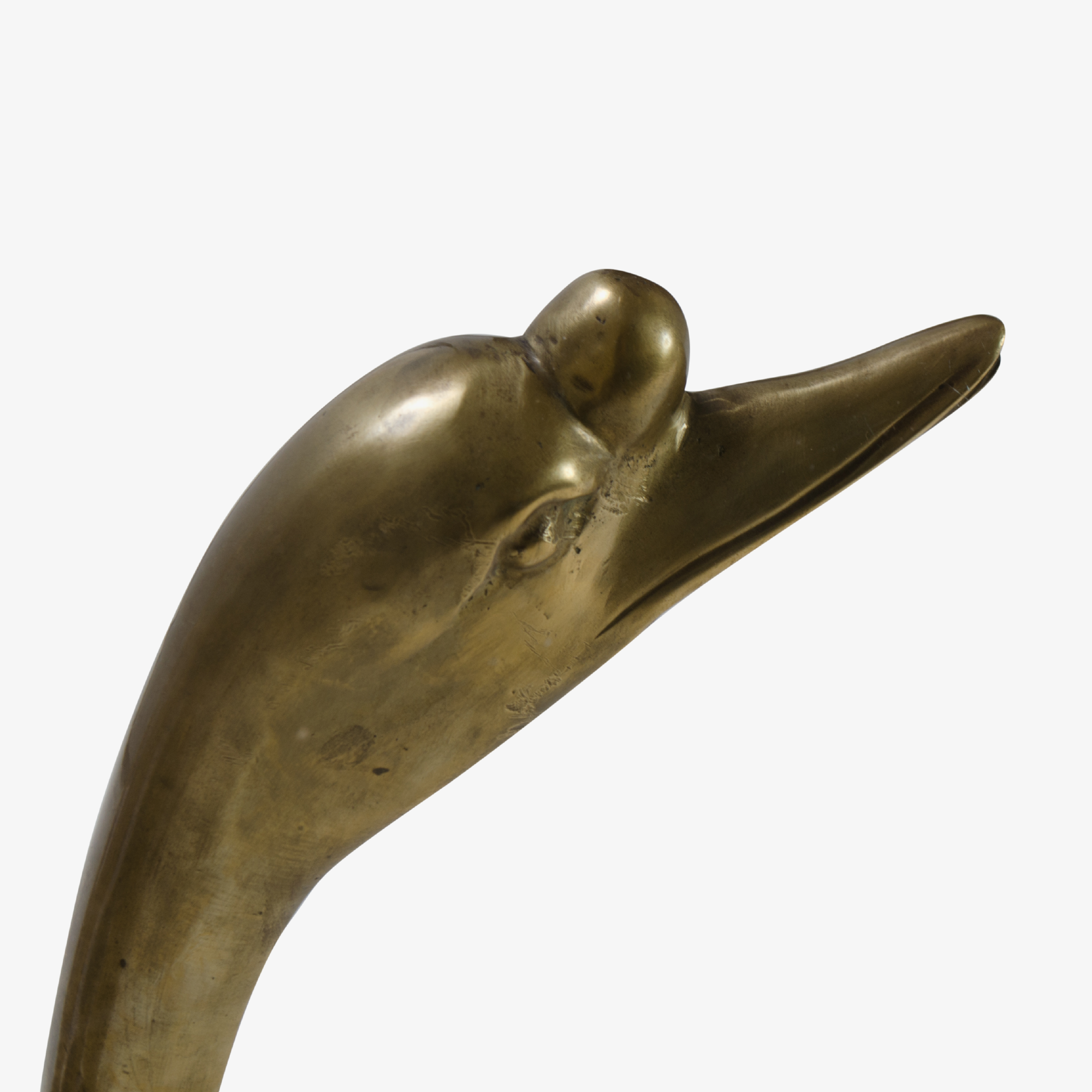 French Brass Seated Swan Cocktail Table