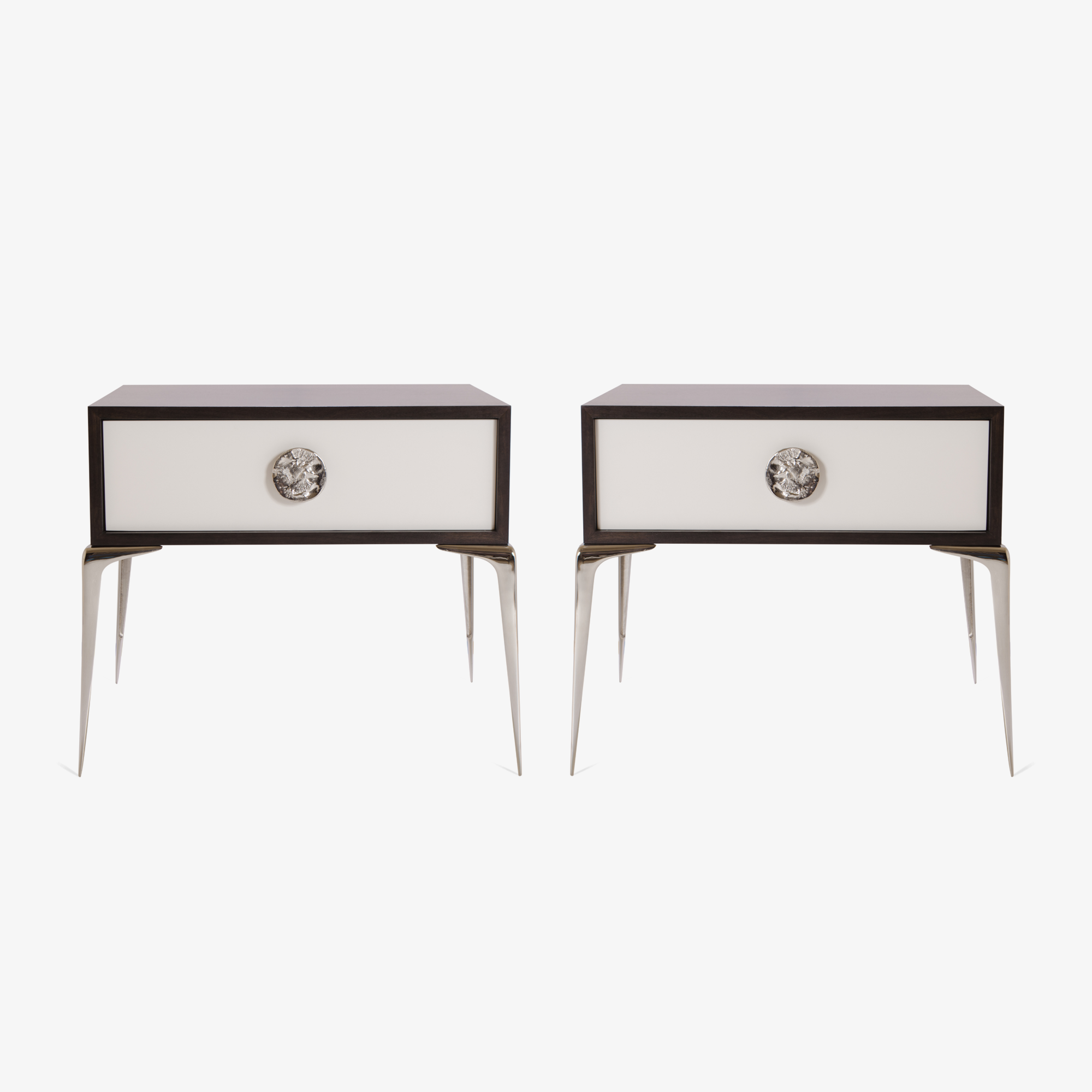 Montage Colette Nickel Nightstands in Walnut