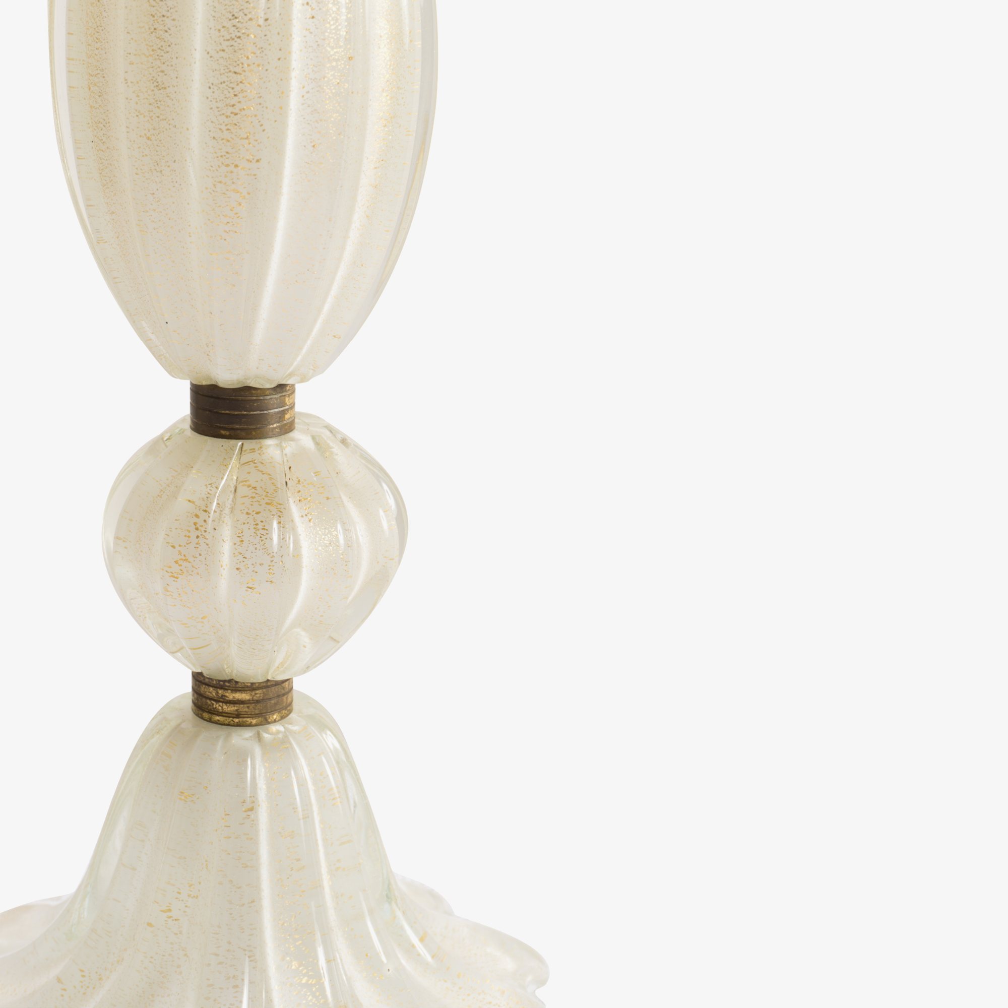 Draped White Murano Glass Lamp with Gold Inclusions and Brass Bands2.png