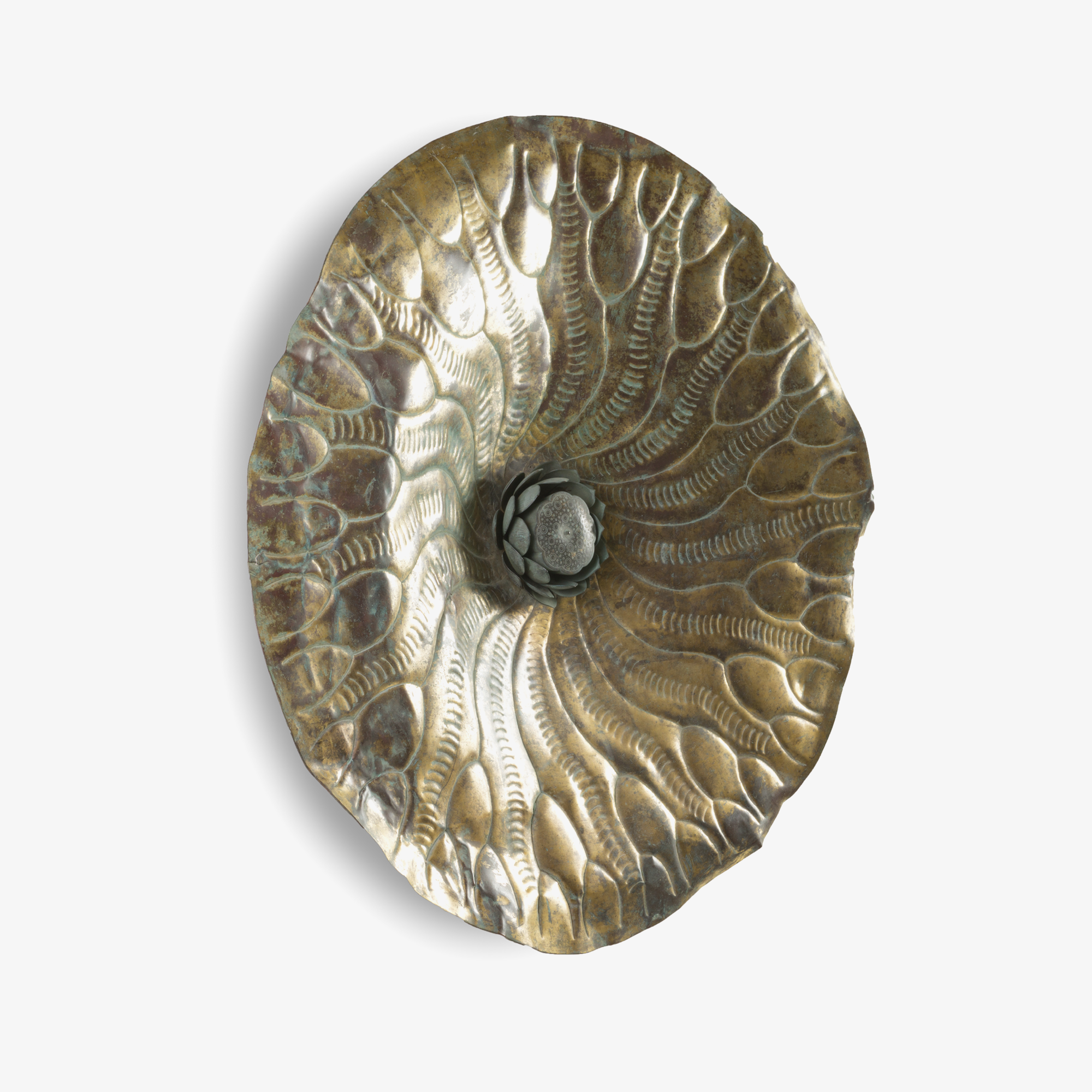 Hammered Brass Lotus from Tibet