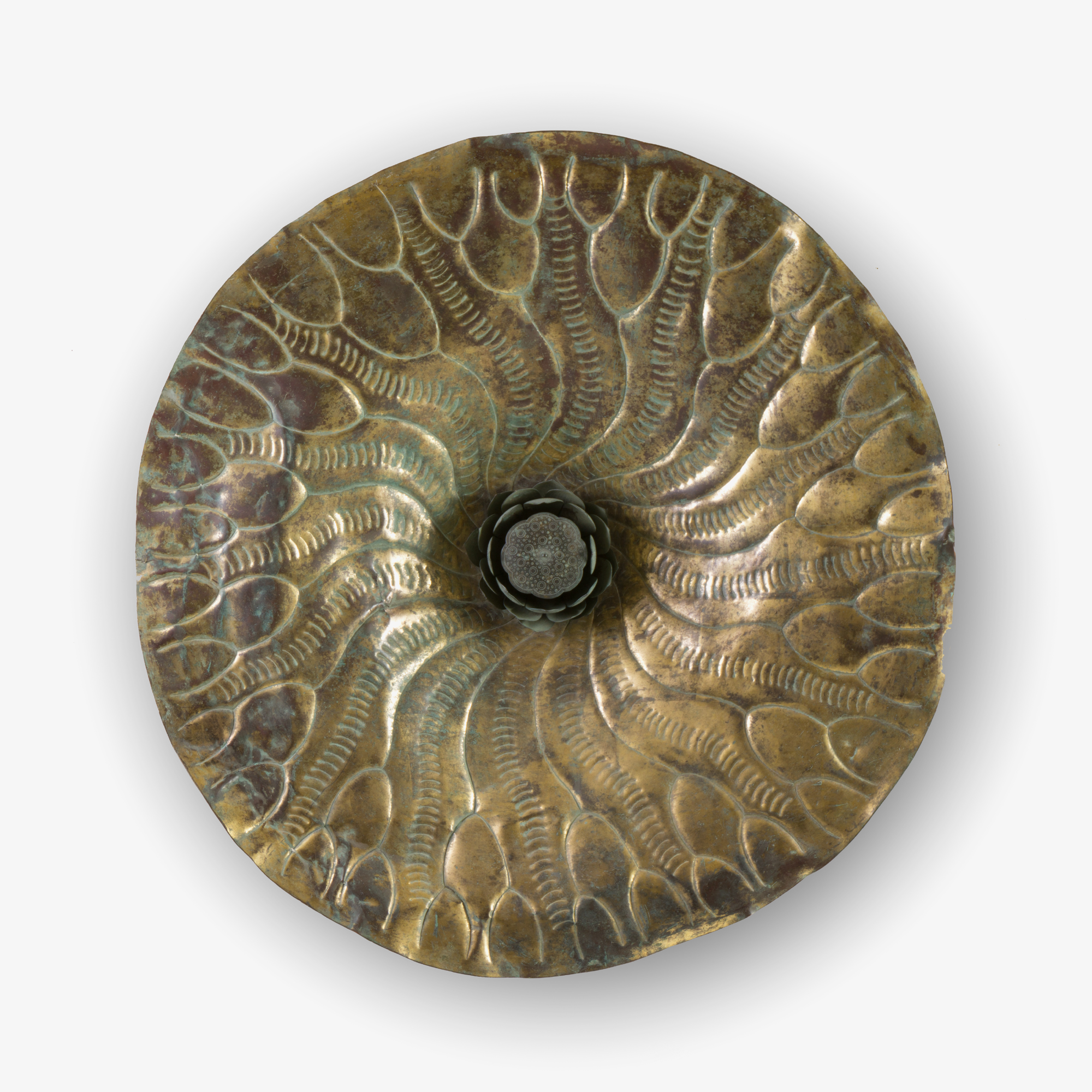 Hammered Brass Lotus from Tibet