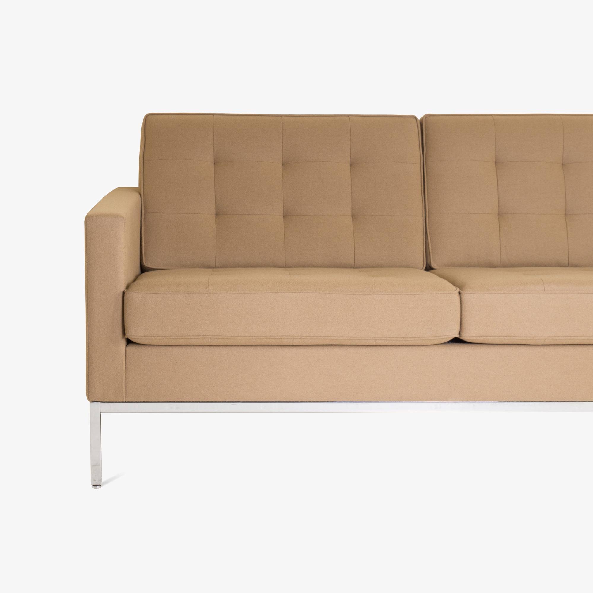 Florence Knoll Sofa in Camel Wool Flannel