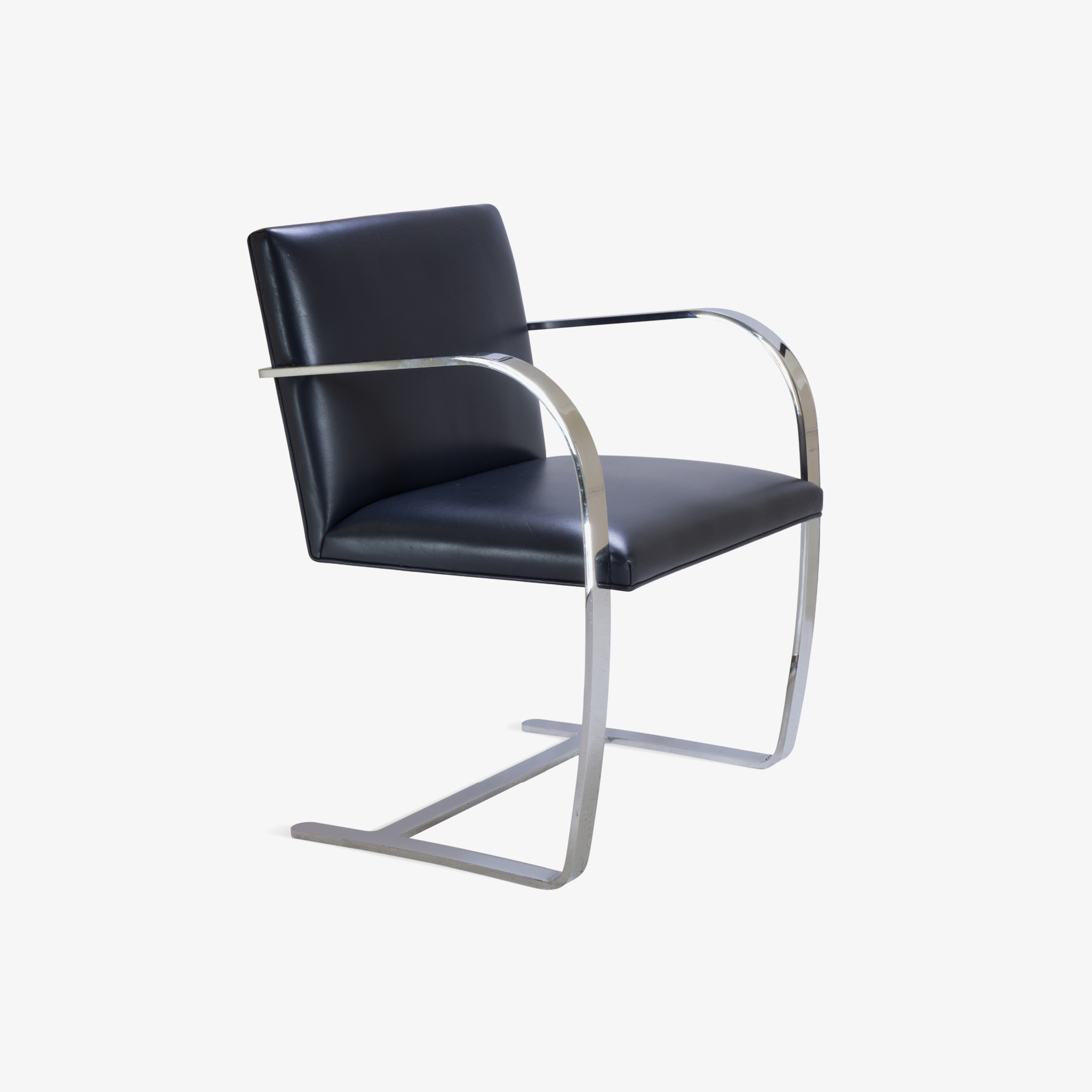 Brno Flat-Bar Chairs in Navy Leather