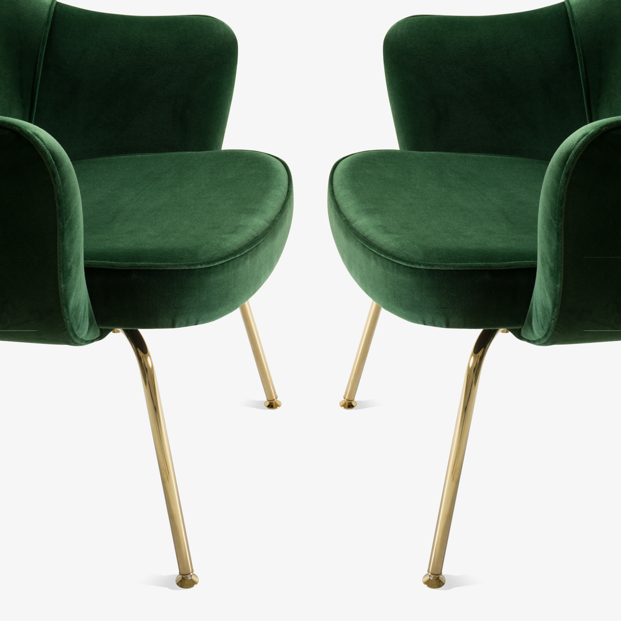 Saarinen Executive Arm Chair in Emerald Velvet, 24k Gold Edition5.png