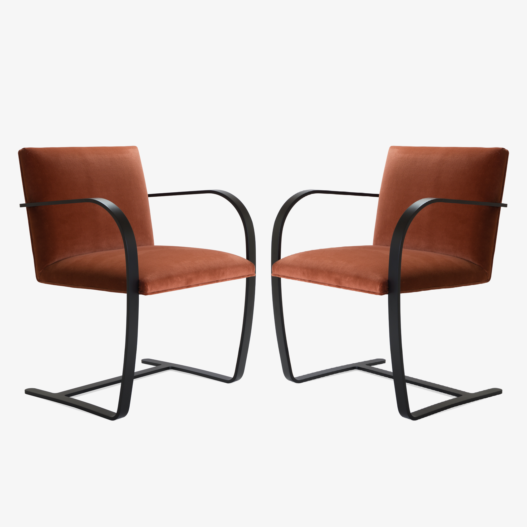 Brno Flat-Bar Chair in Rust Velvet, Obsidian Matte3.png