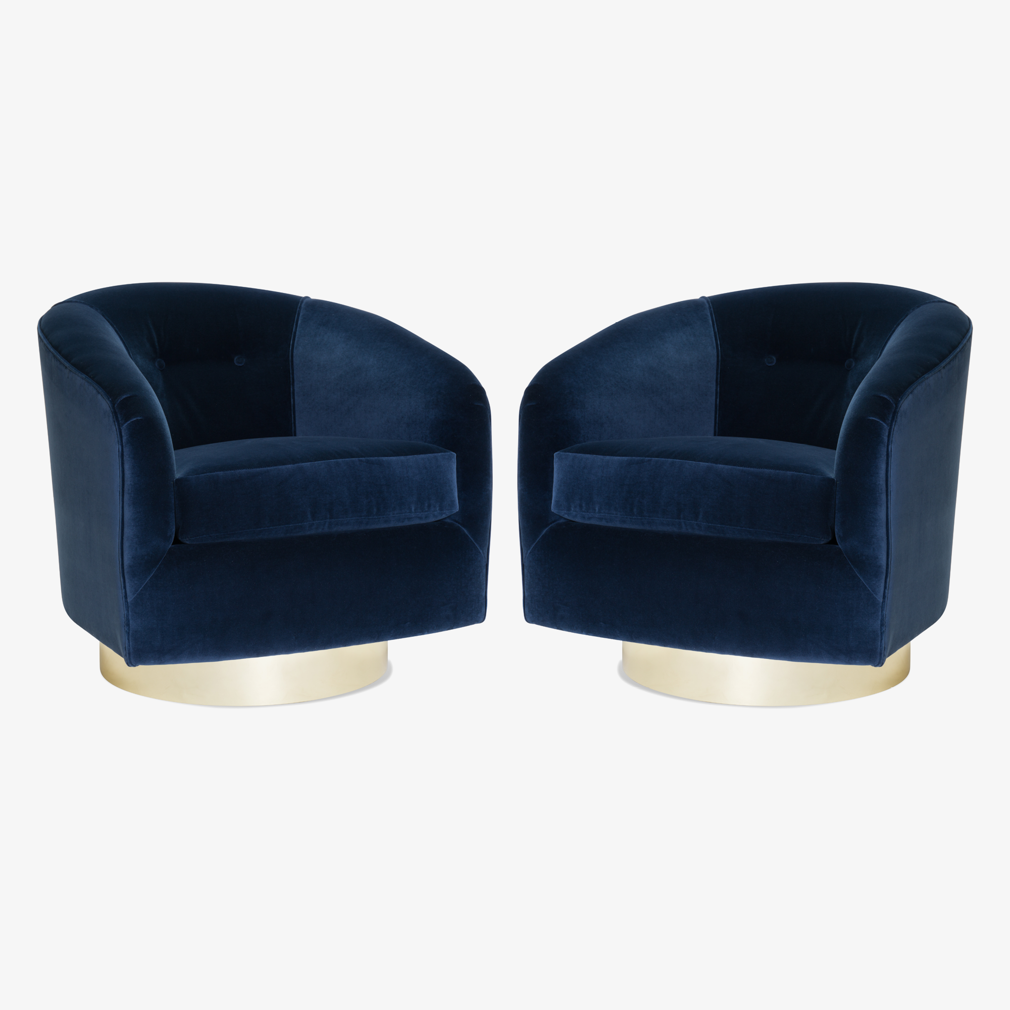Swivel Tub Chairs in Navy Velvet with Polished Brass Bases, Pair2.png
