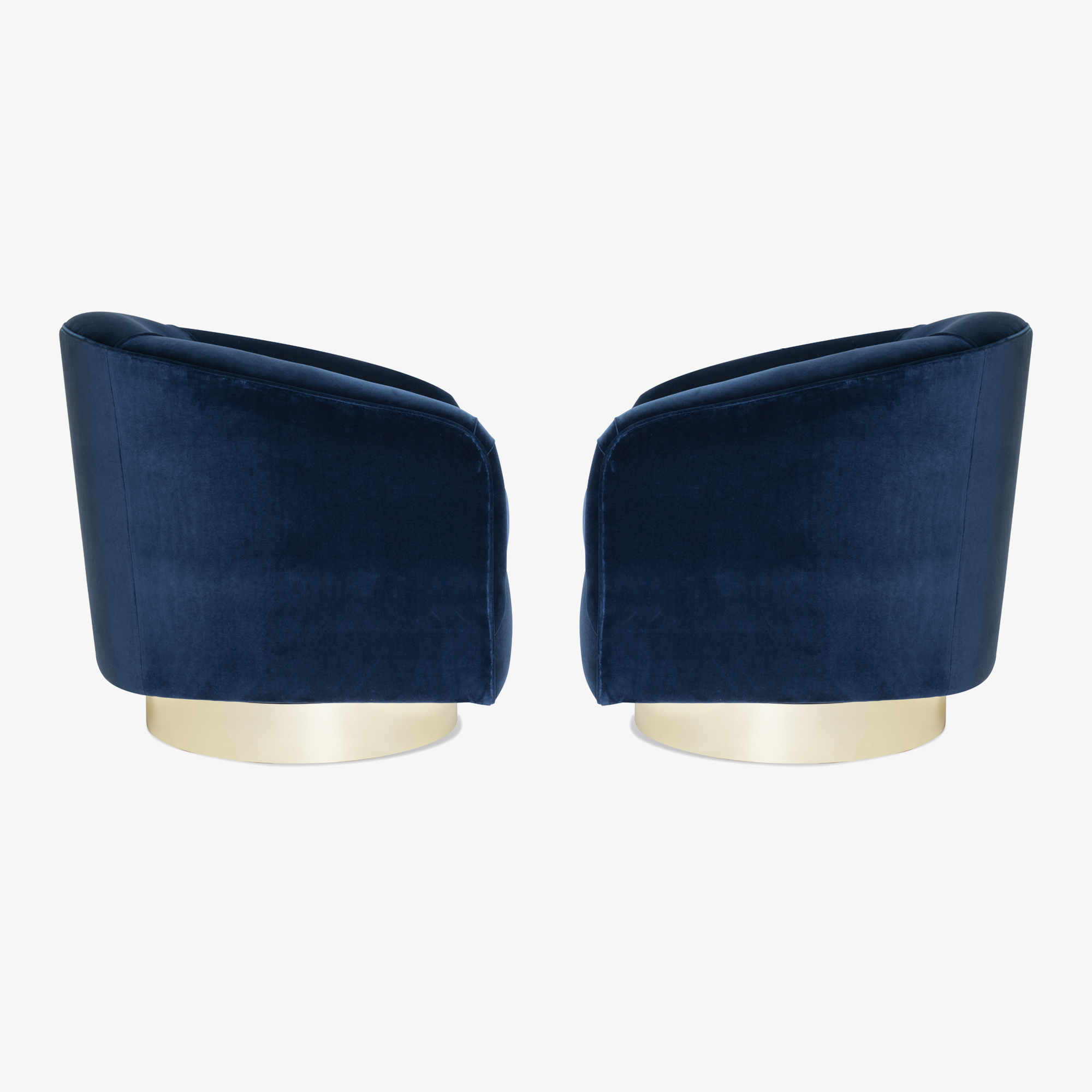 Swivel Tub Chairs in Navy Velvet with Polished Brass Bases, Pair3.png