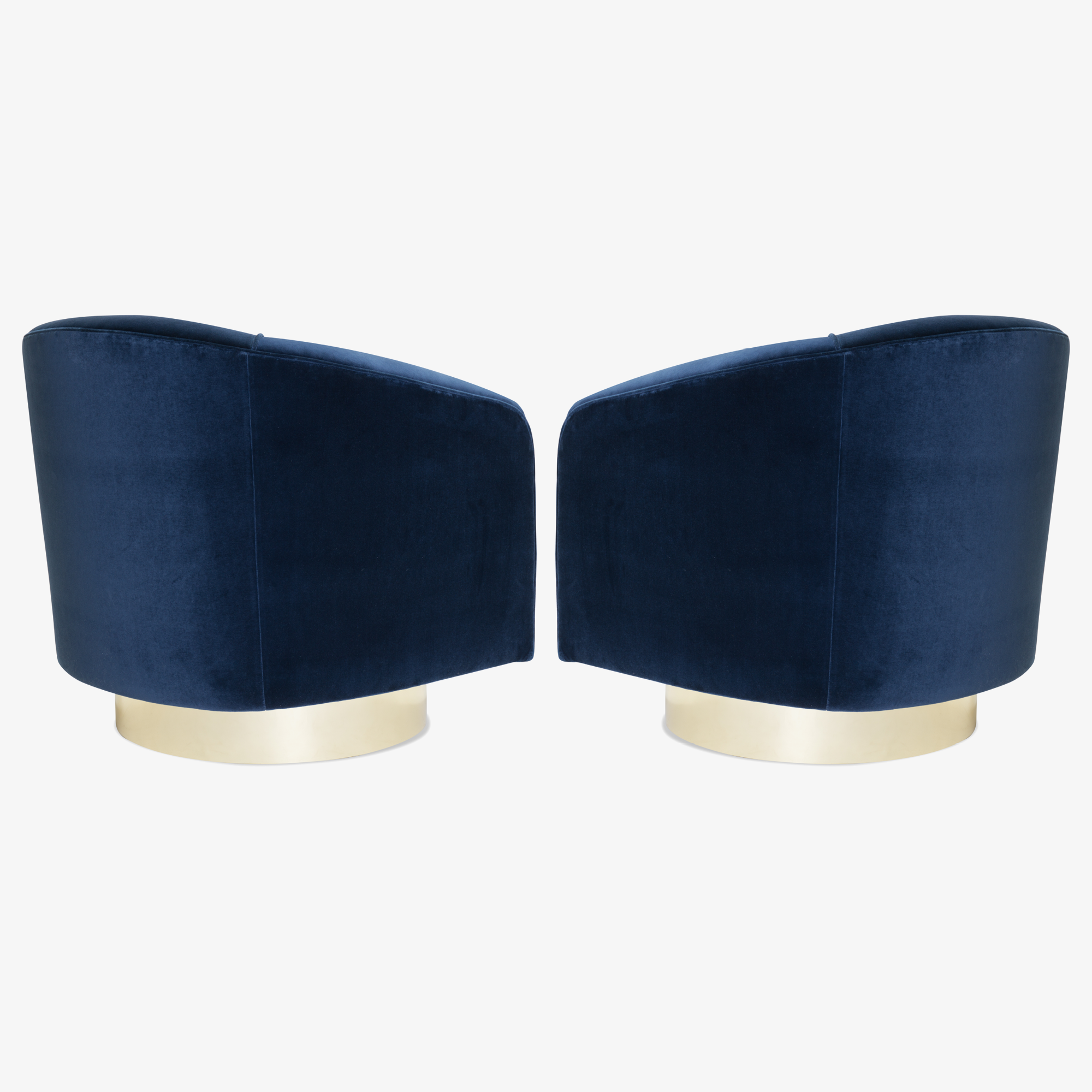 Swivel Tub Chairs in Navy Velvet with Polished Brass Bases, Pair4.png