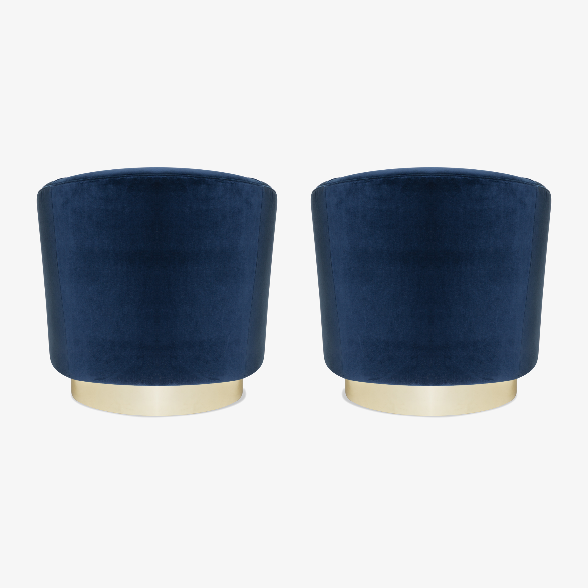 Swivel Tub Chairs in Navy Velvet with Polished Brass Bases, Pair5.png
