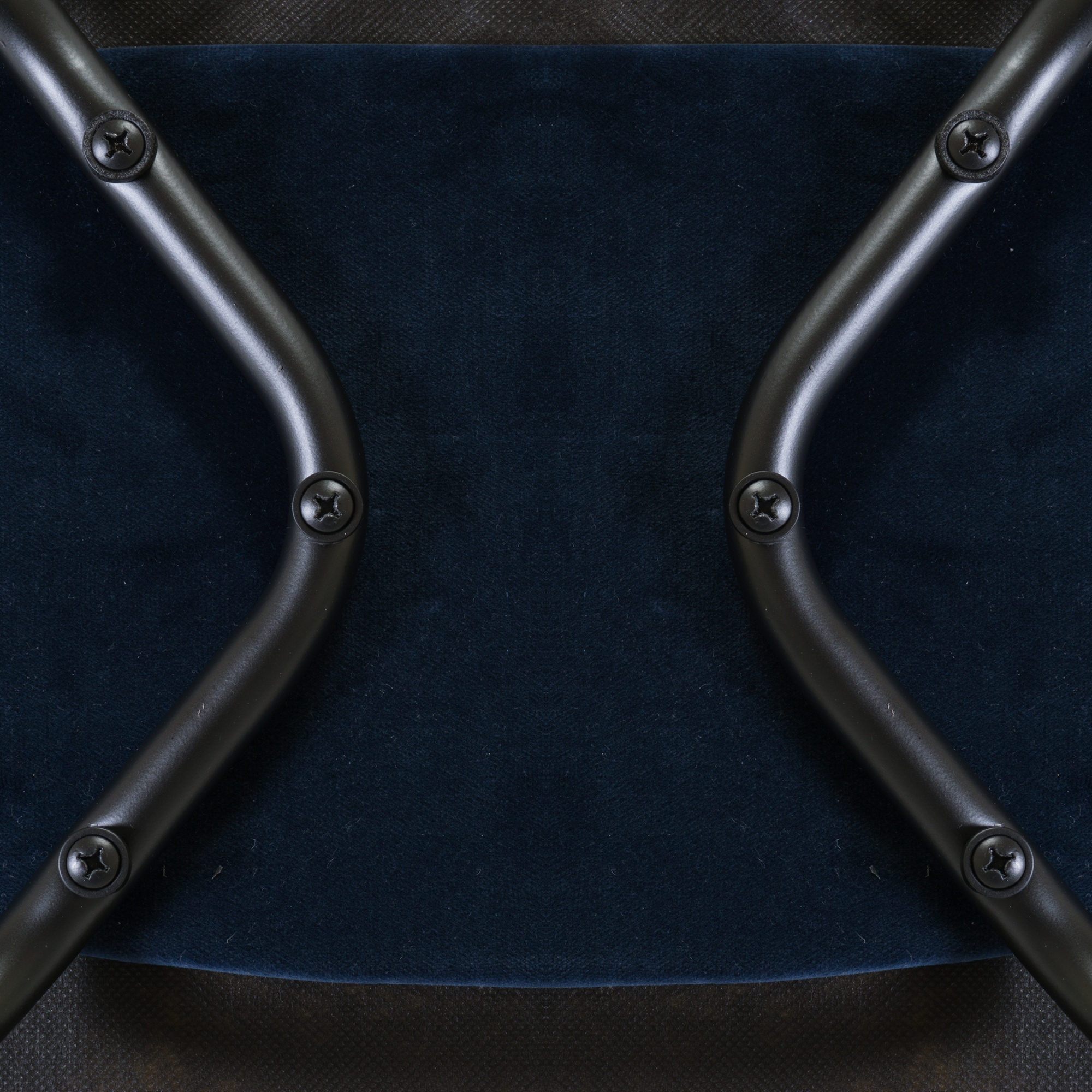 Saarinen Executive Armless Chairs in Navy Velvet, Black Edition12.png