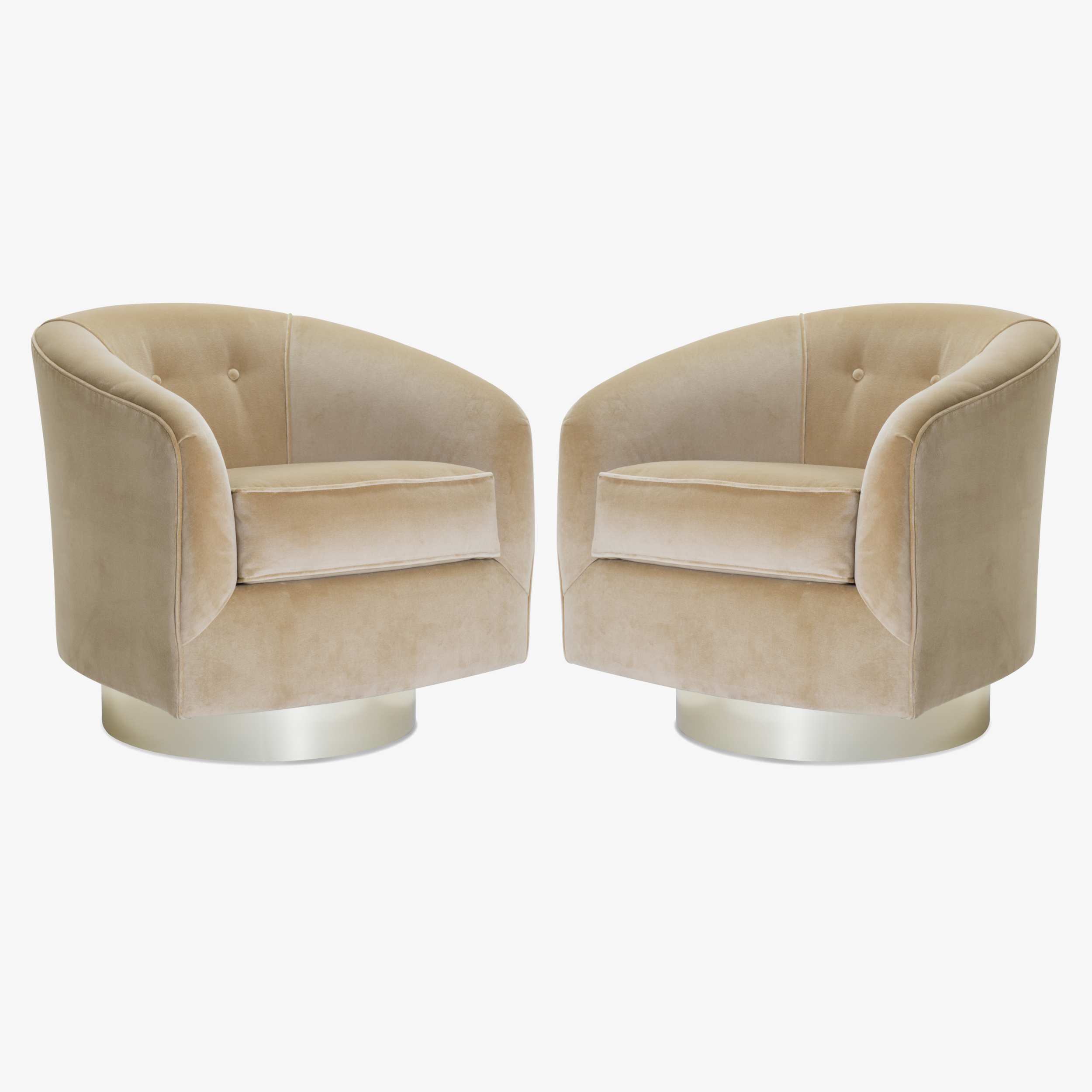 Swivel Tub Chairs with Brass Bases in Camel Velvet2.png