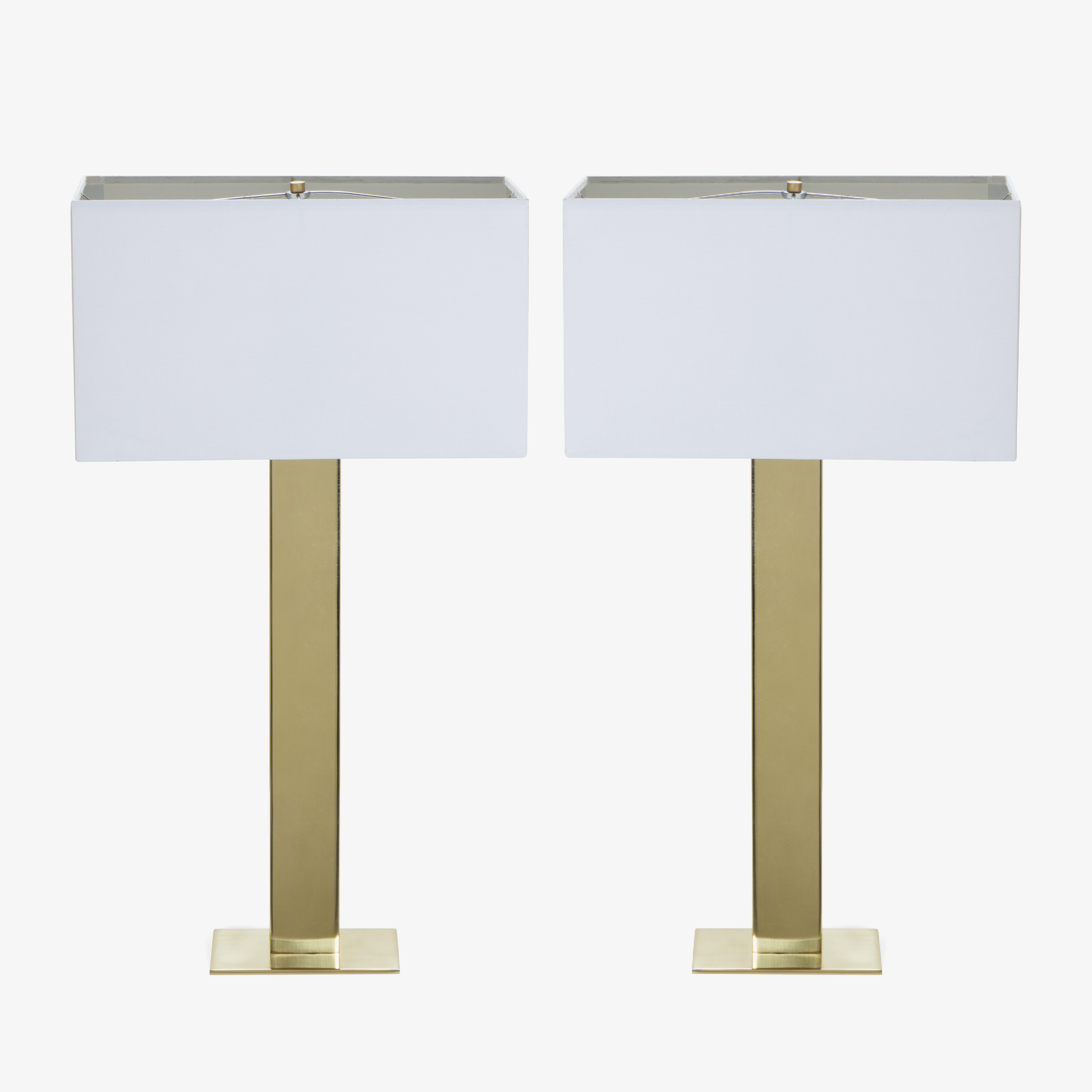 Polished Brass Buffet Lamps, Pair