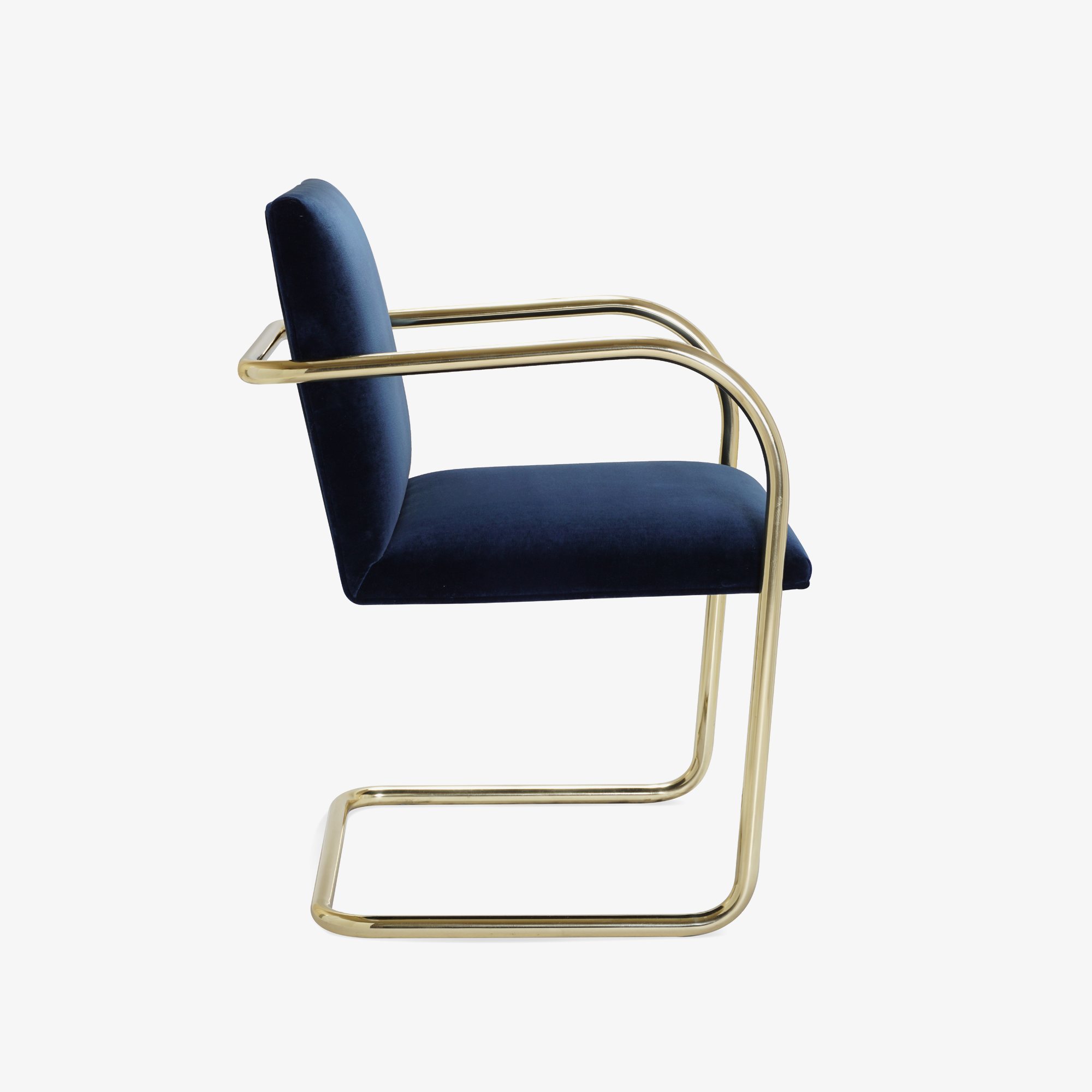 Brno Tubular Chair in Velvet, Polished Brass3.png