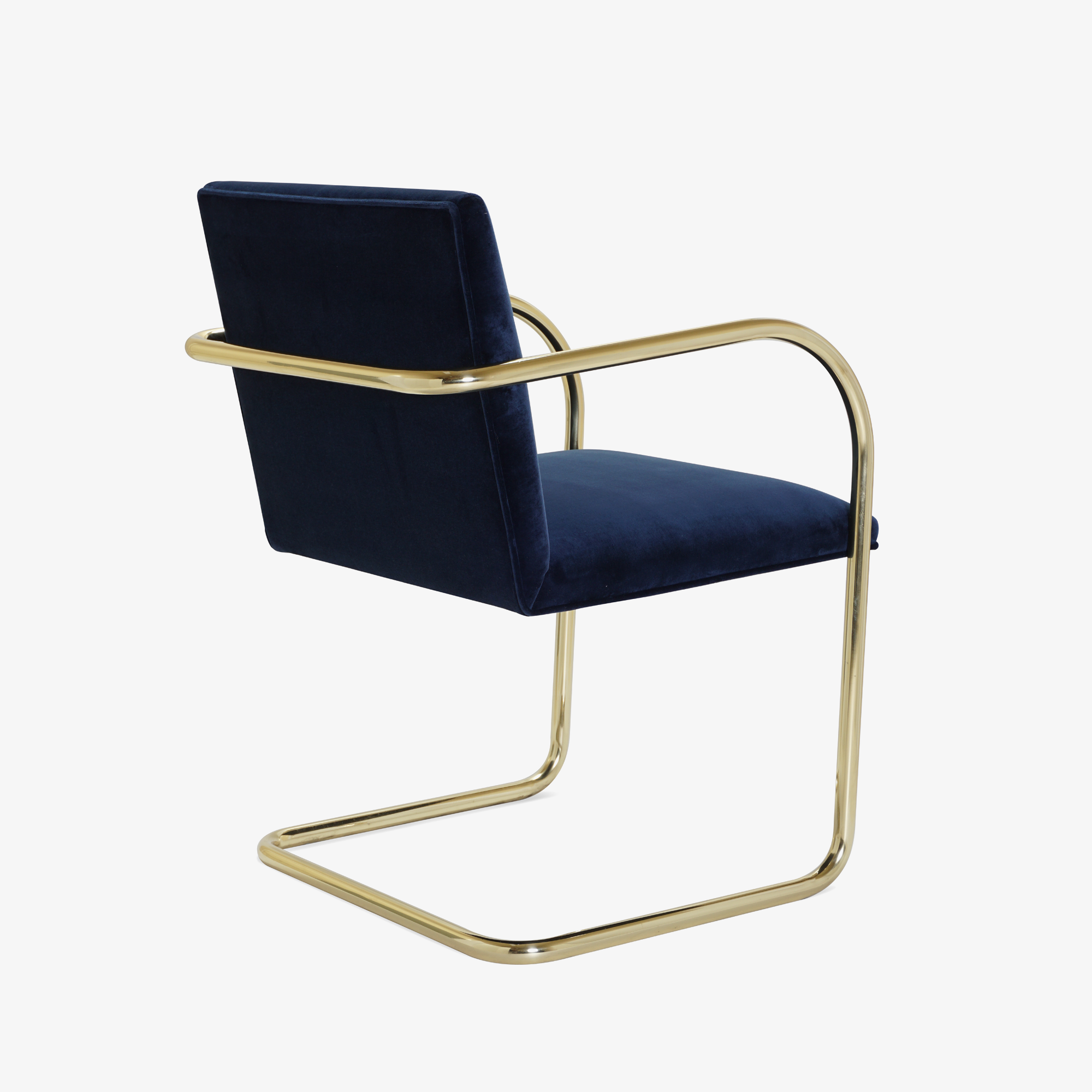 Brno Tubular Chair in Velvet, Polished Brass4.png