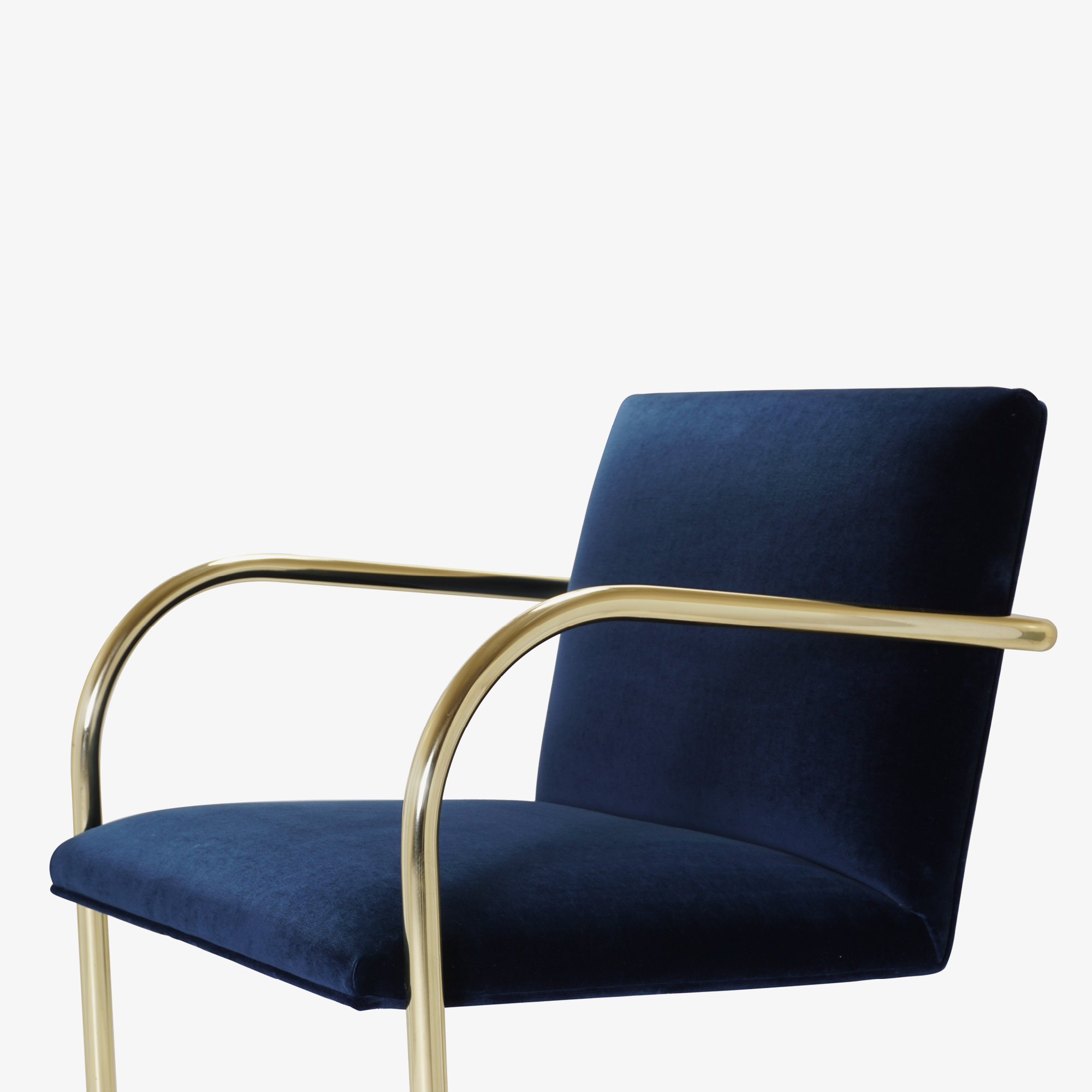 Brno Tubular Chair in Velvet, Polished Brass7.png