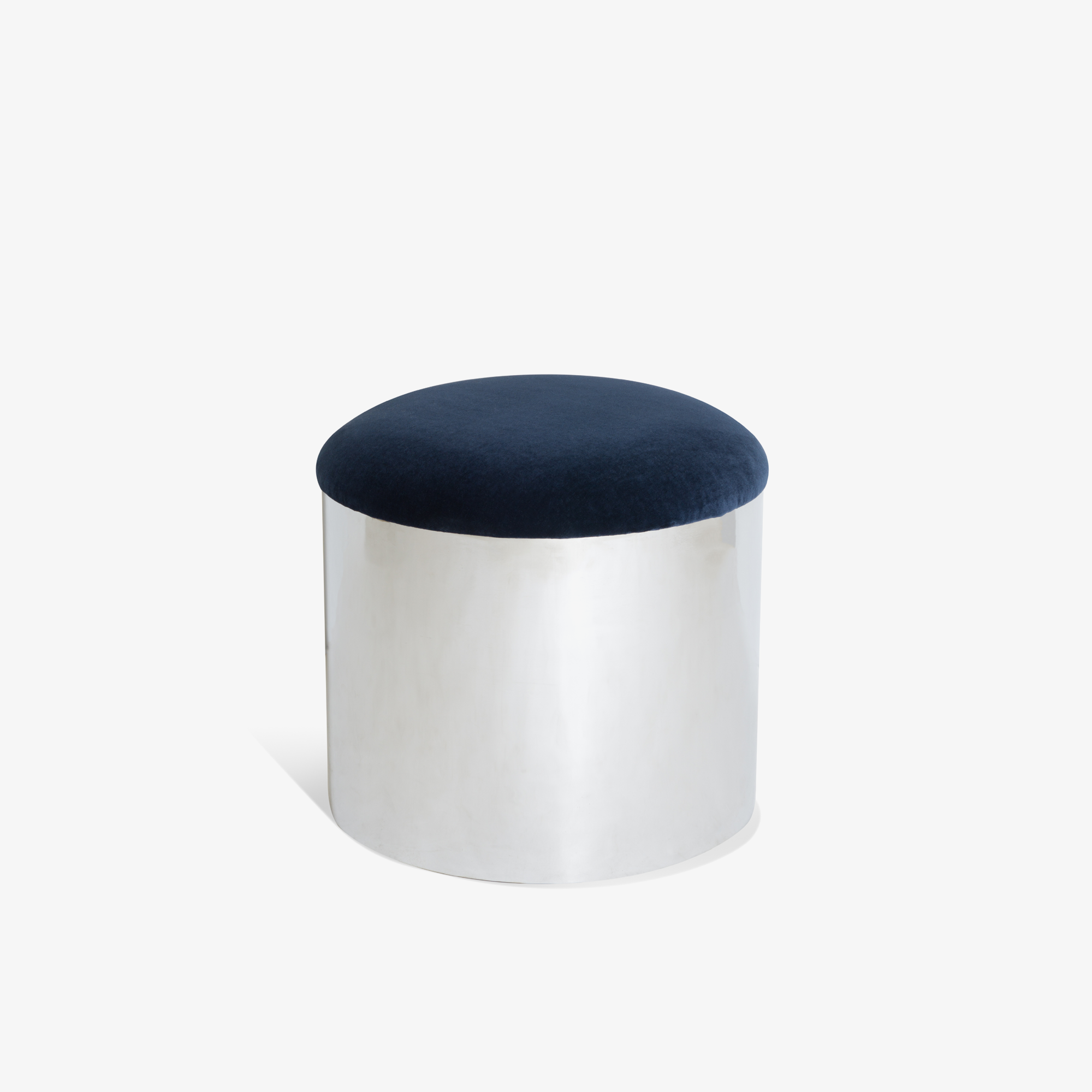 Chrome "Mushroom" Pouf in Velvet