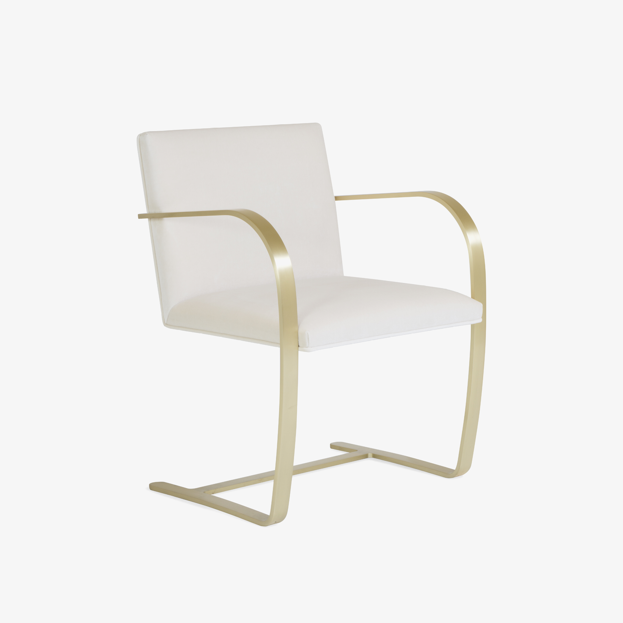 Brno Flat-Bar Chair in Velvet, Brushed Brass