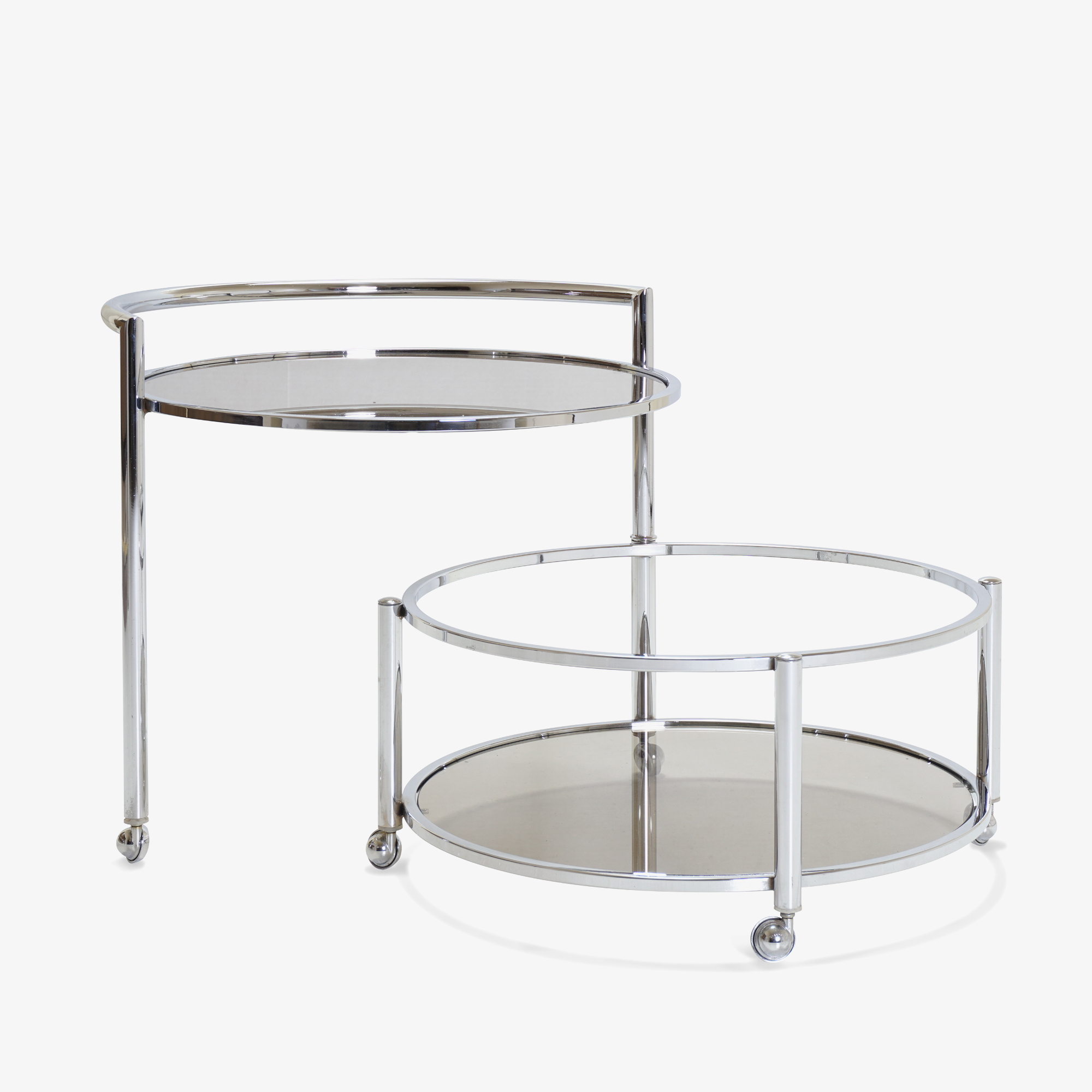 Round 2-Tier Expandable Rolling Bar Cart in Chrome with Smoked Glass2.png