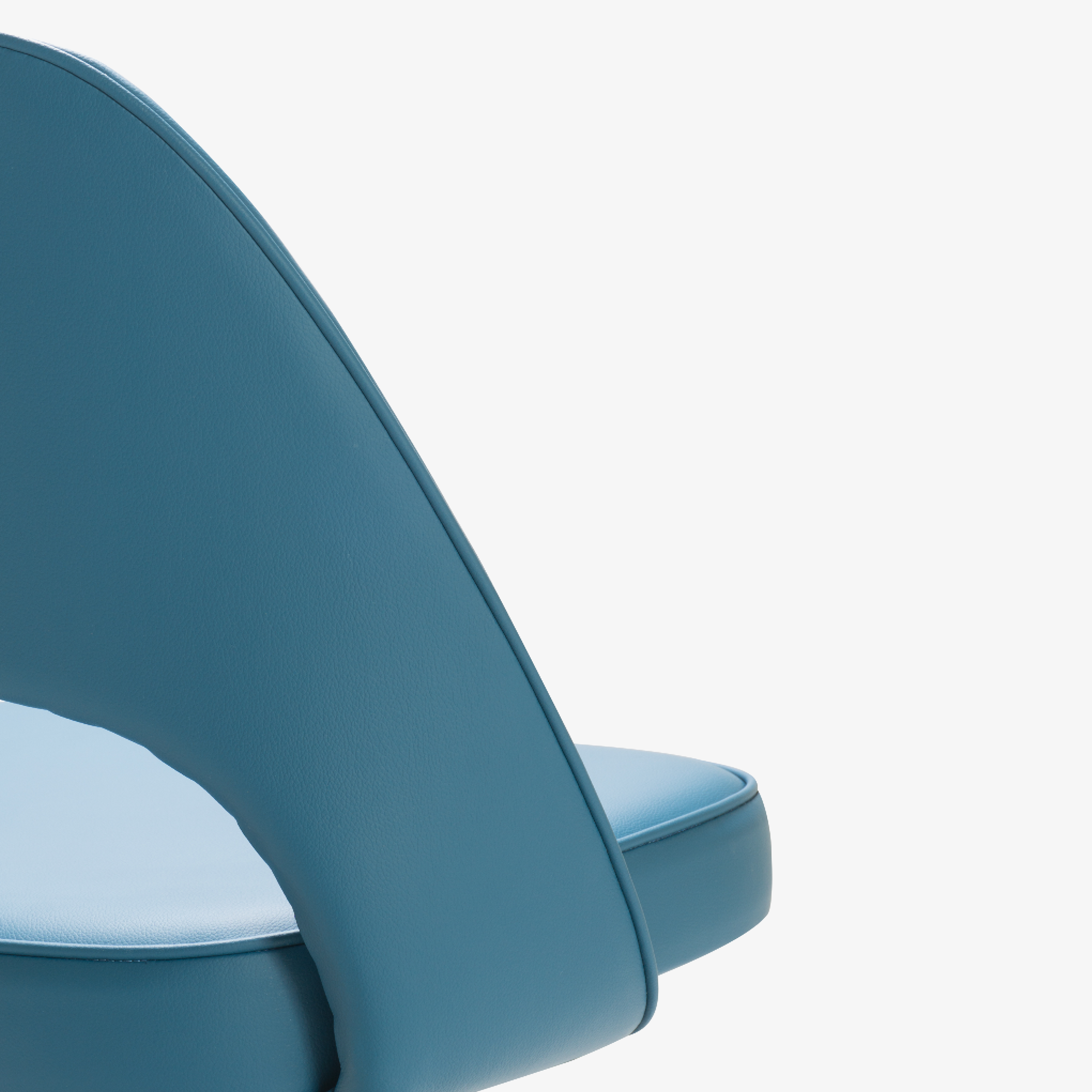 Saarinen Executive Armless Chair In Pelle Faux Leather Swivel Base Montage