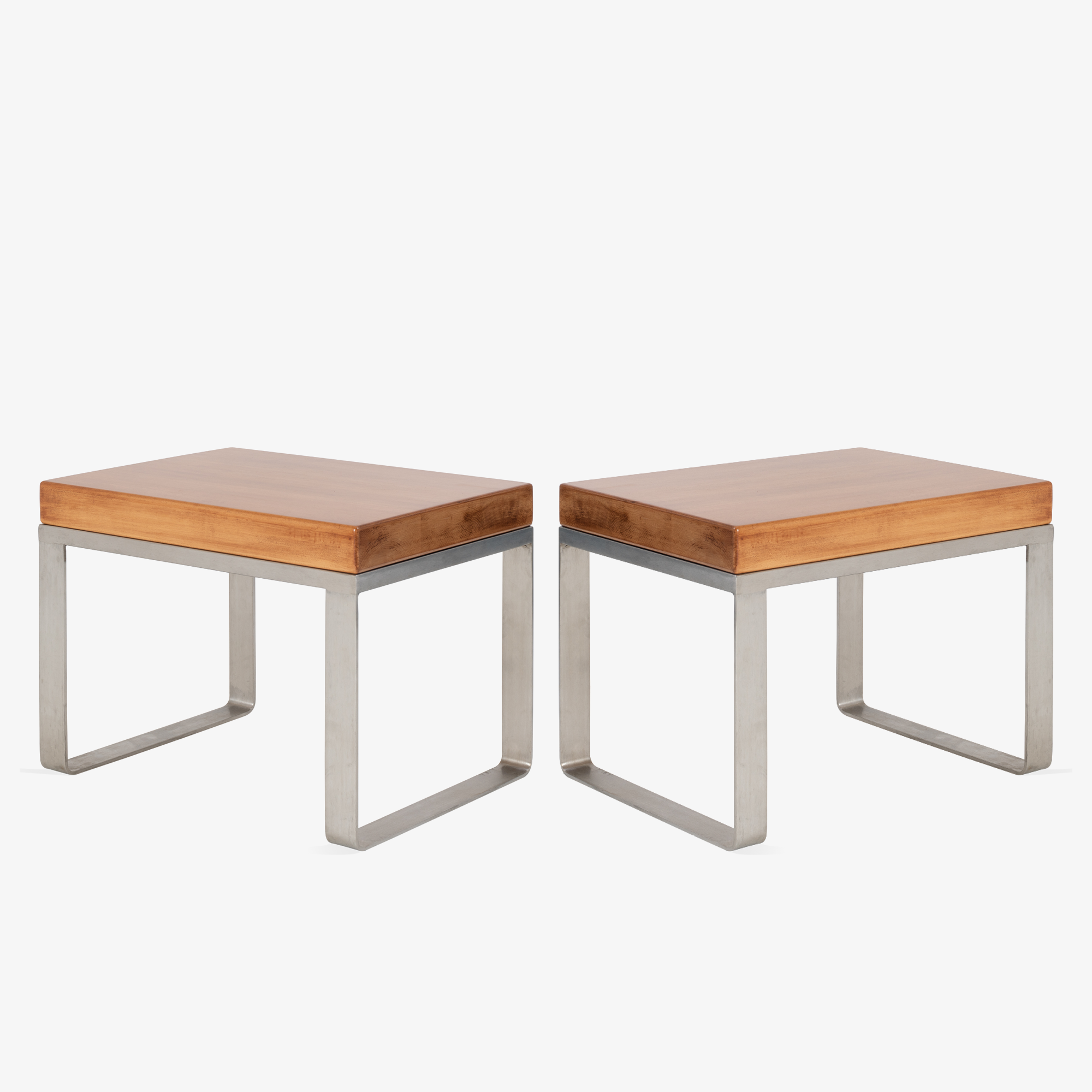 Solid Wood Accent Tables with Steel Bases, Pair - Square2.png